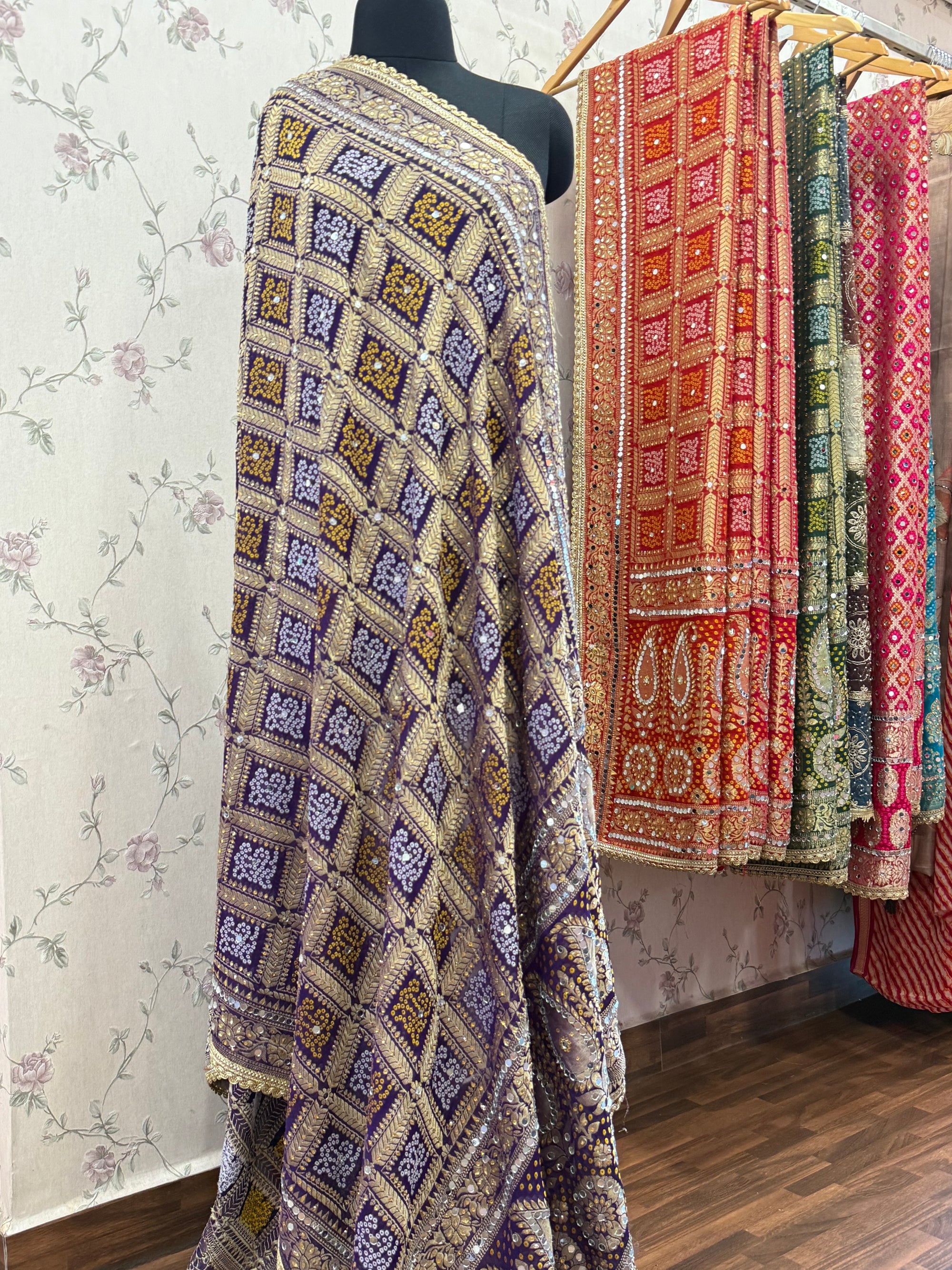 Heavy Mirror jacquard dupatta