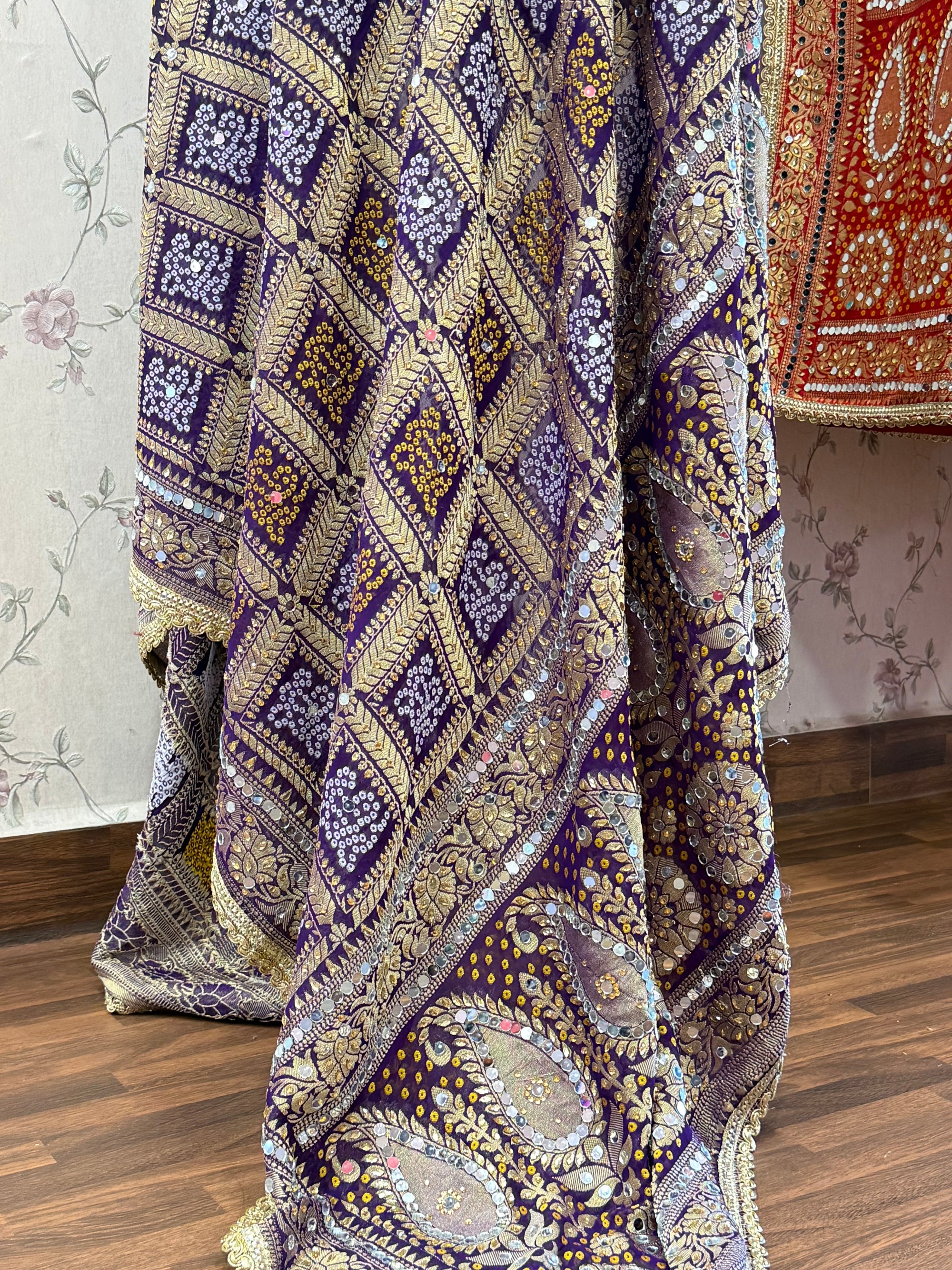 Heavy Mirror jacquard dupatta