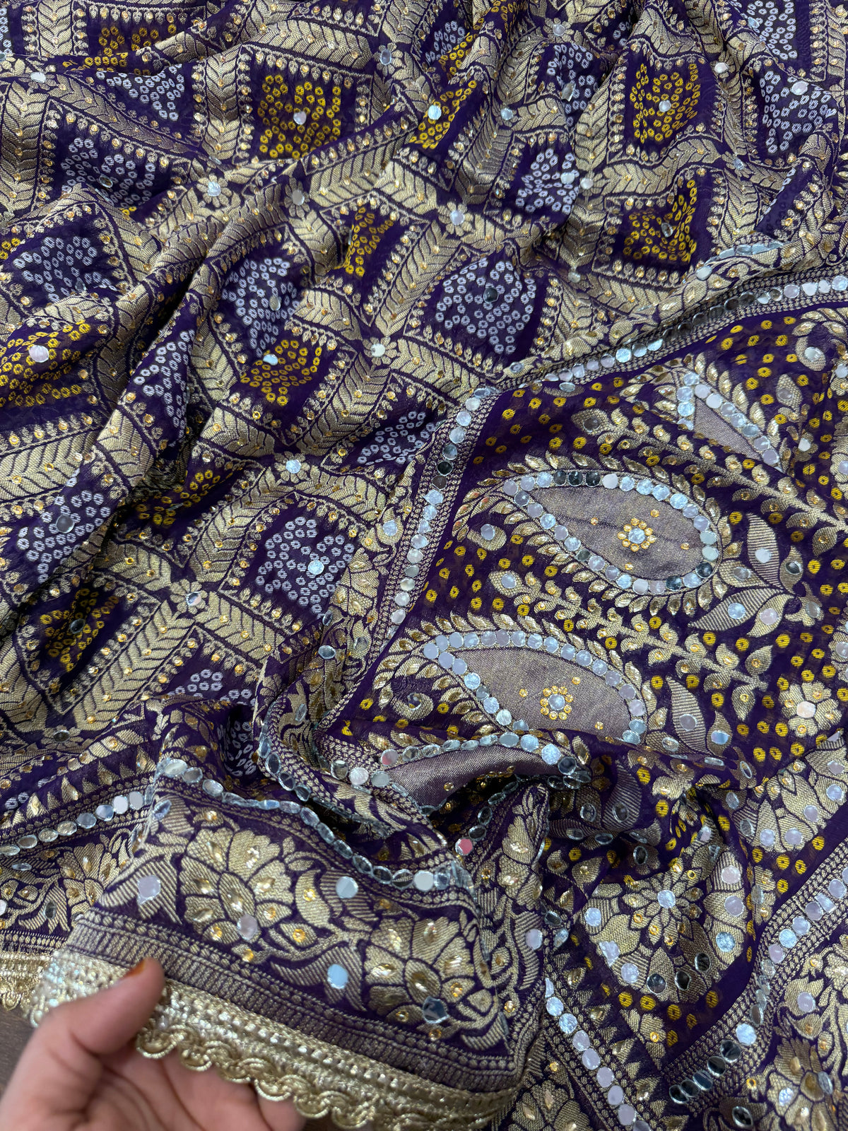 Heavy Mirror jacquard dupatta