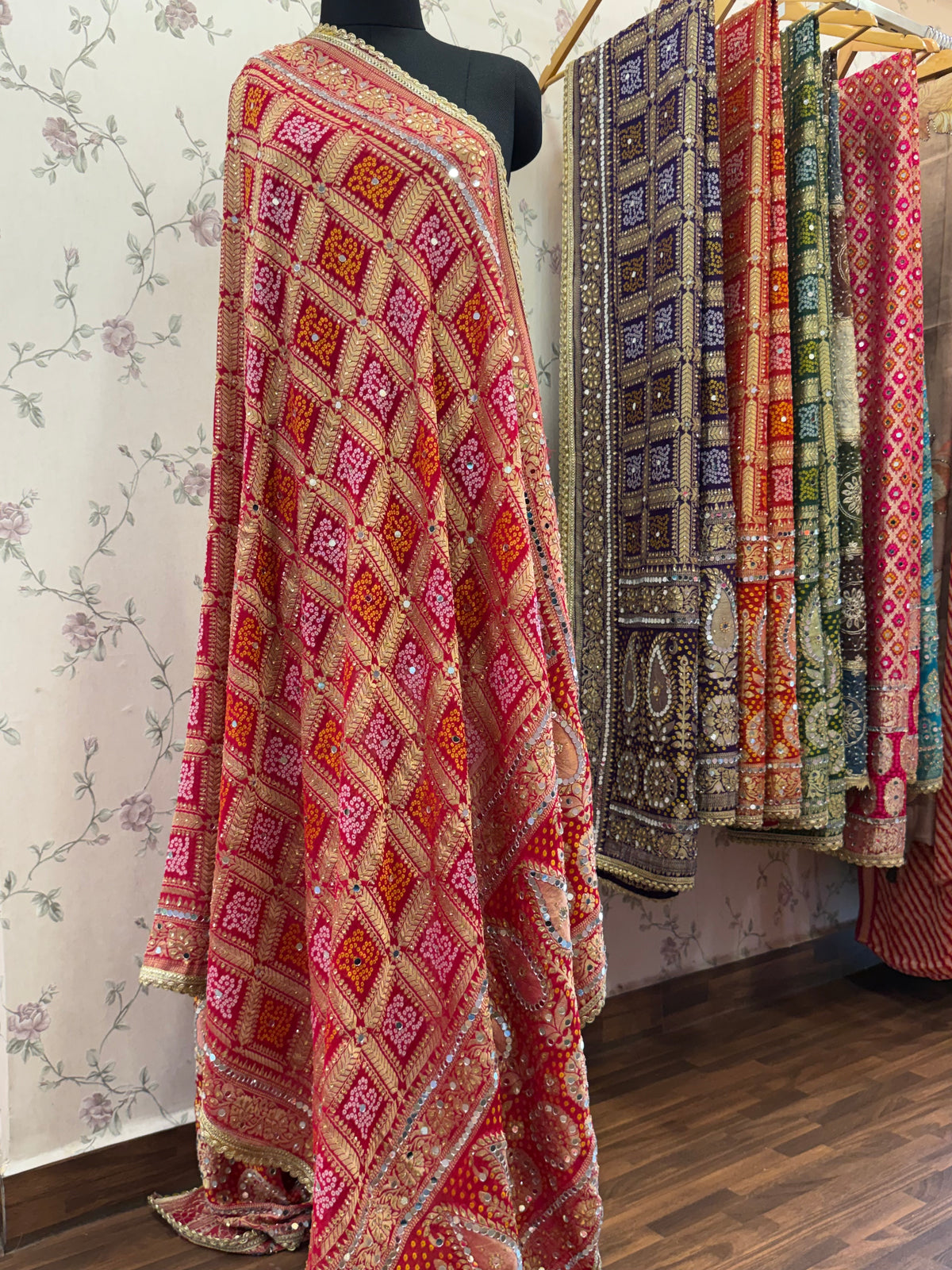 Heavy Mirror jacquard dupatta