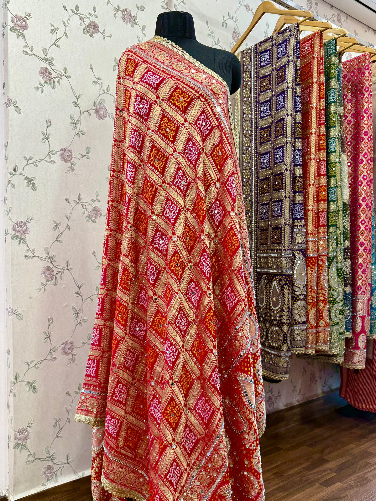 Heavy Mirror jacquard dupatta