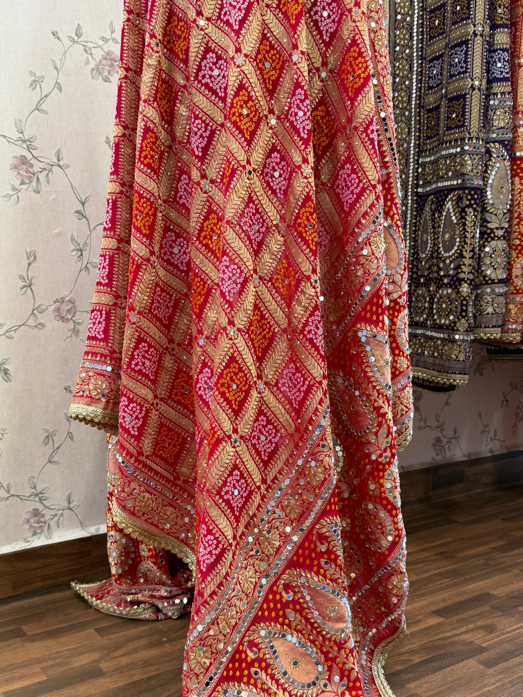Heavy Mirror jacquard dupatta