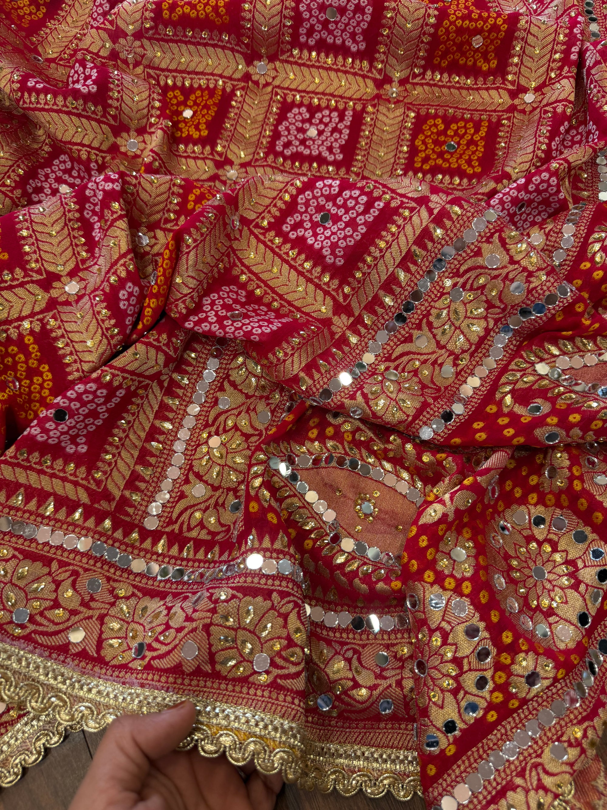 Heavy Mirror jacquard dupatta
