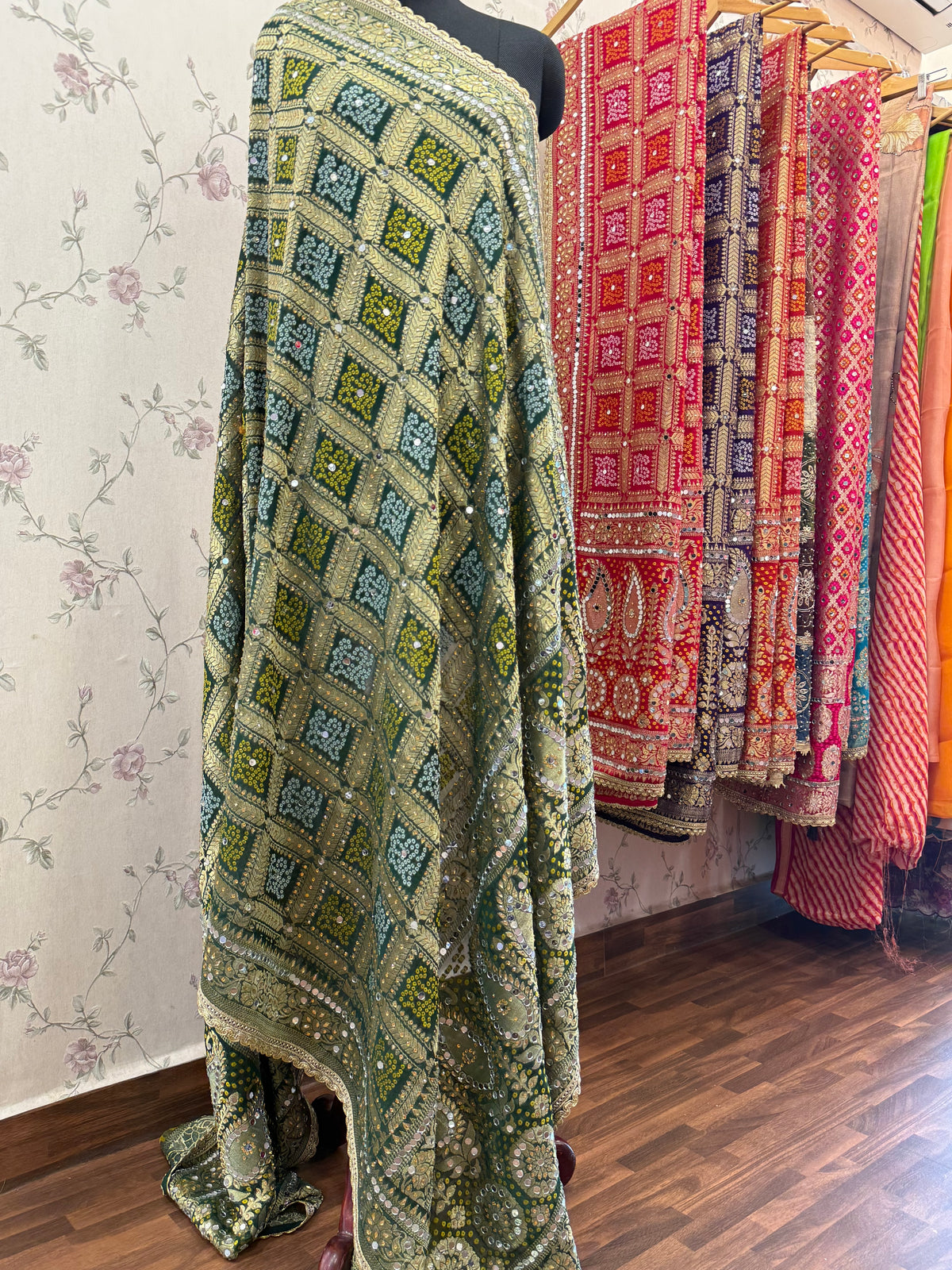 Heavy Mirror jacquard dupatta