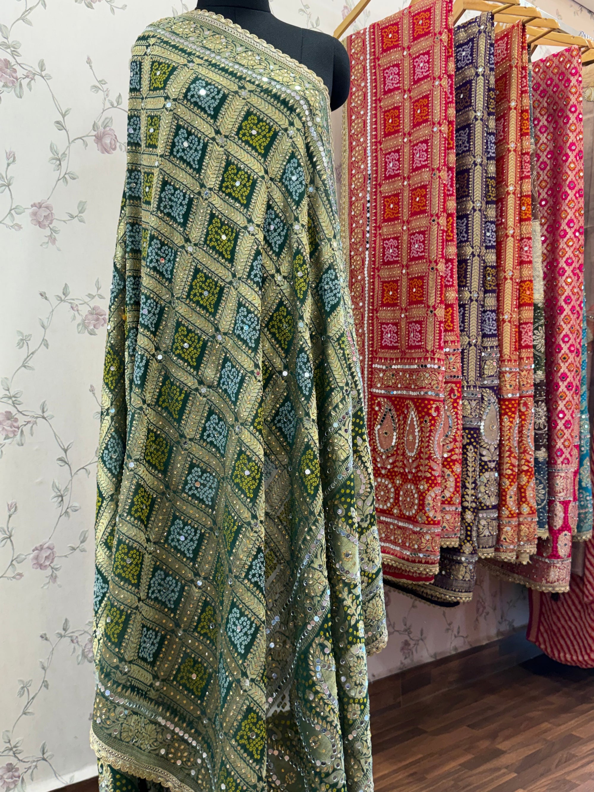 Heavy Mirror jacquard dupatta