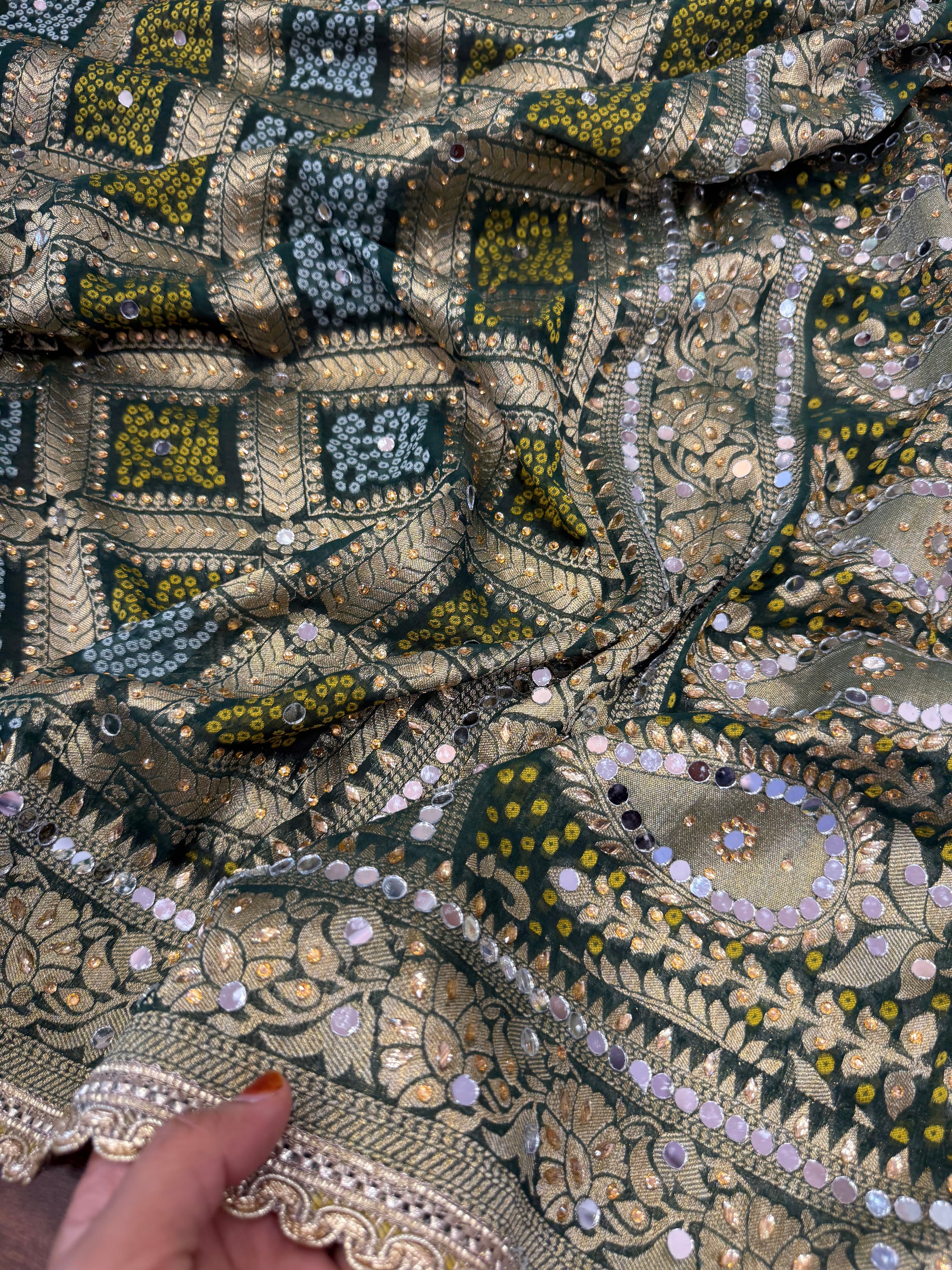 Heavy Mirror jacquard dupatta