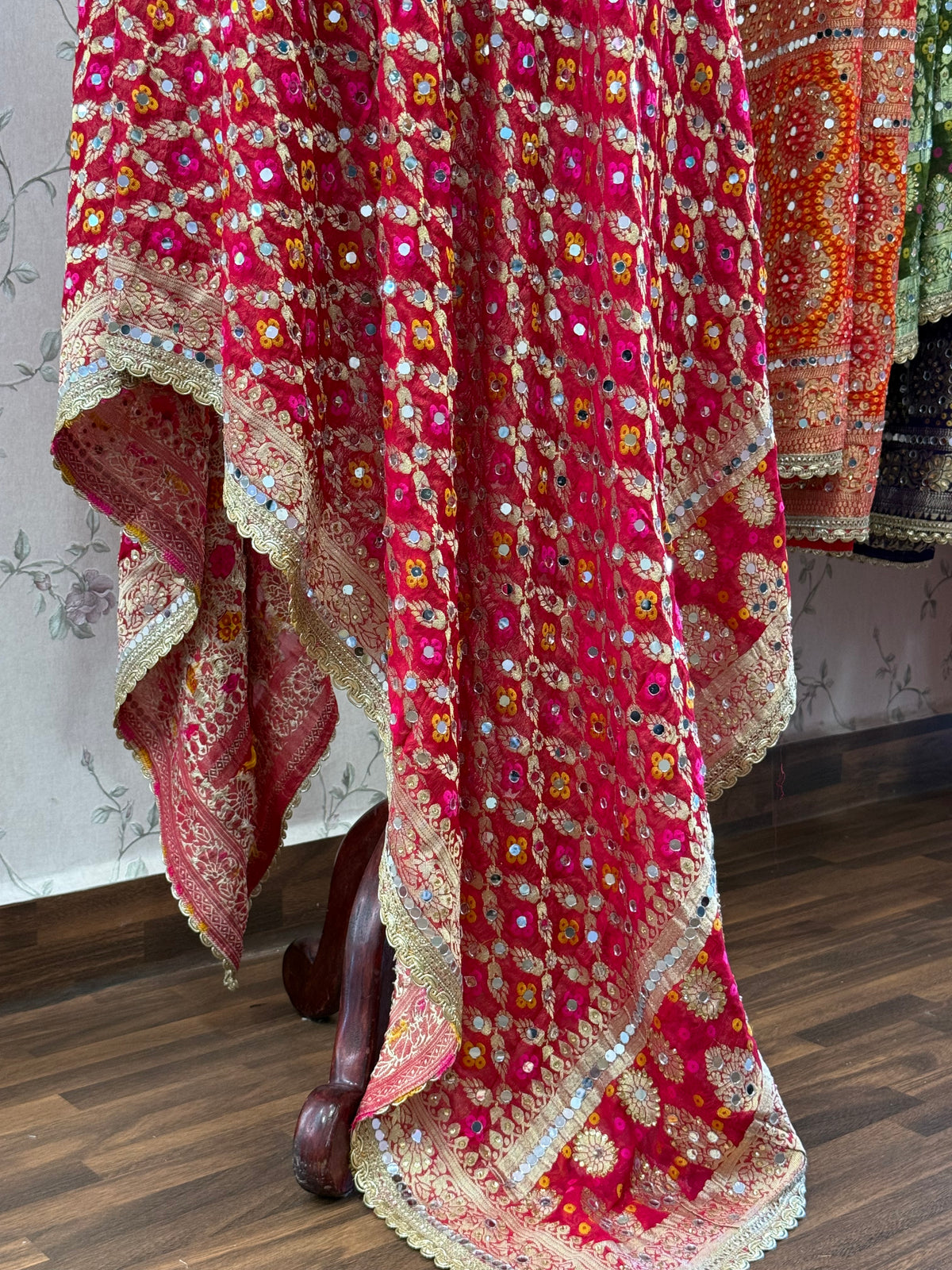 Heavy Mirror jacquard dupatta