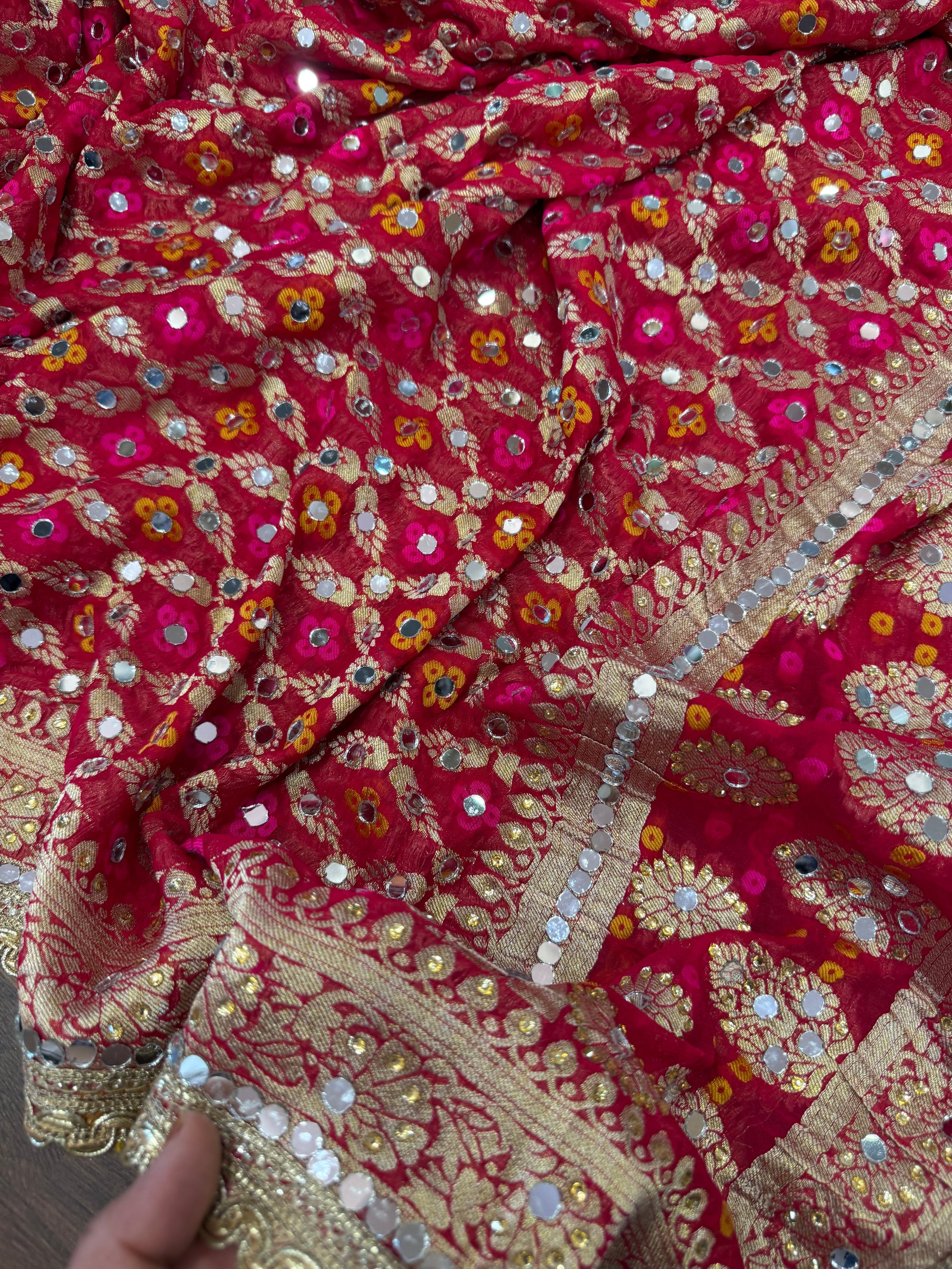 Heavy Mirror jacquard dupatta