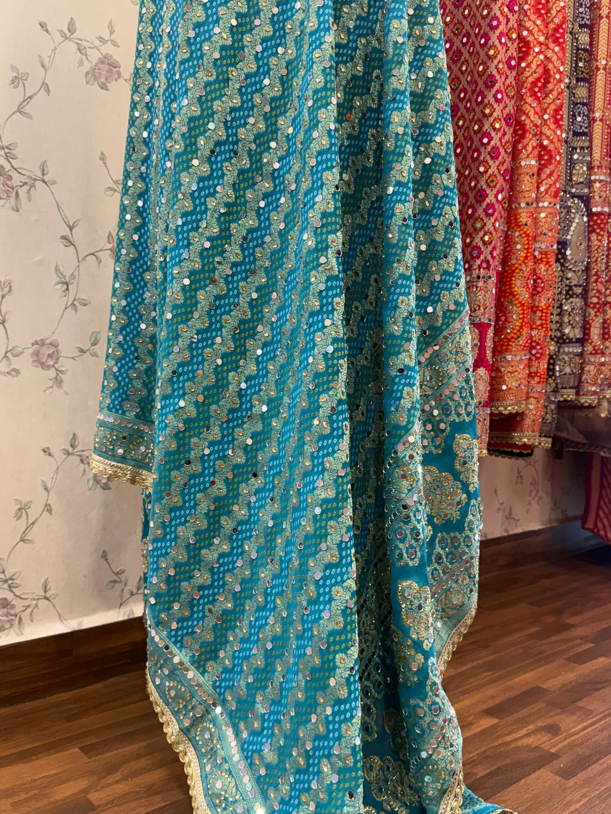 Heavy Mirror jacquard dupatta