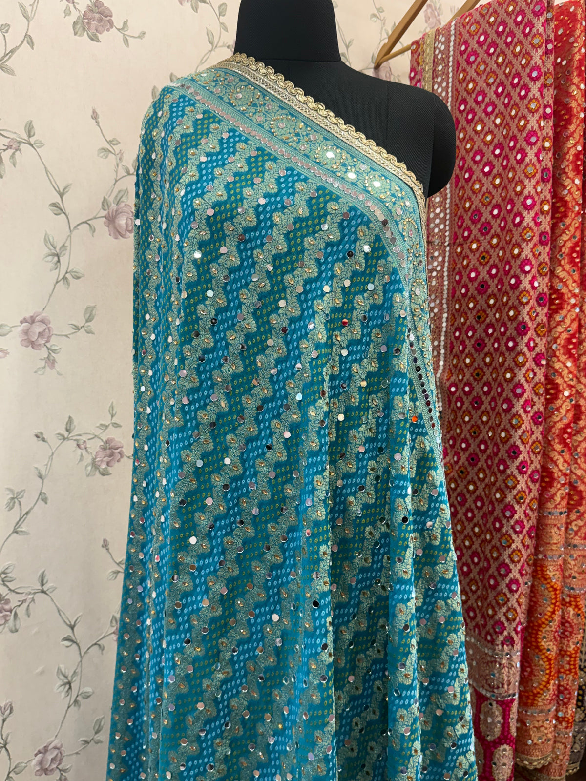 Heavy Mirror jacquard dupatta