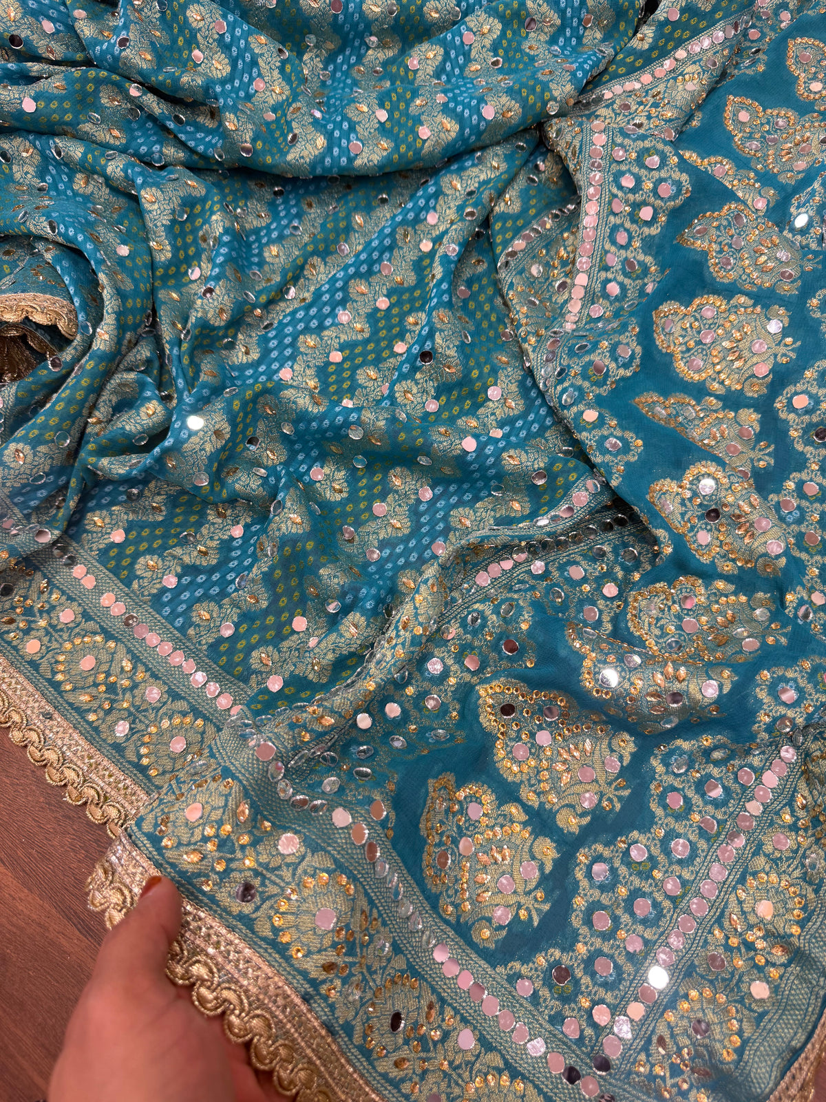Heavy Mirror jacquard dupatta