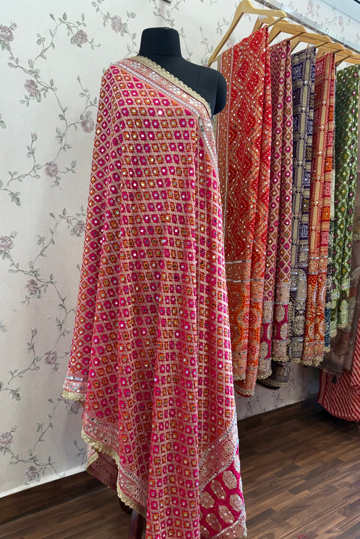 Heavy Mirror jacquard dupatta