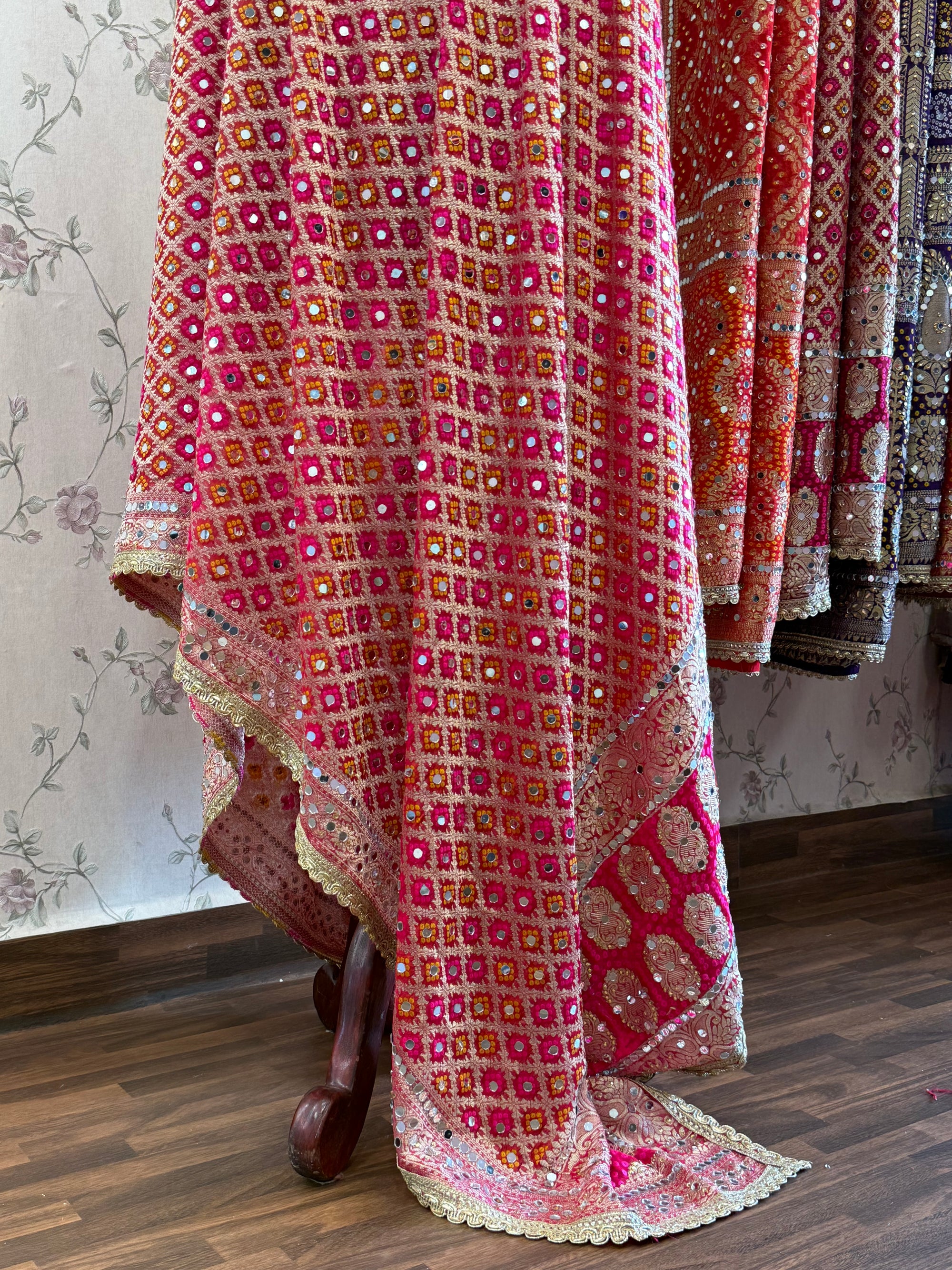 Heavy Mirror jacquard dupatta