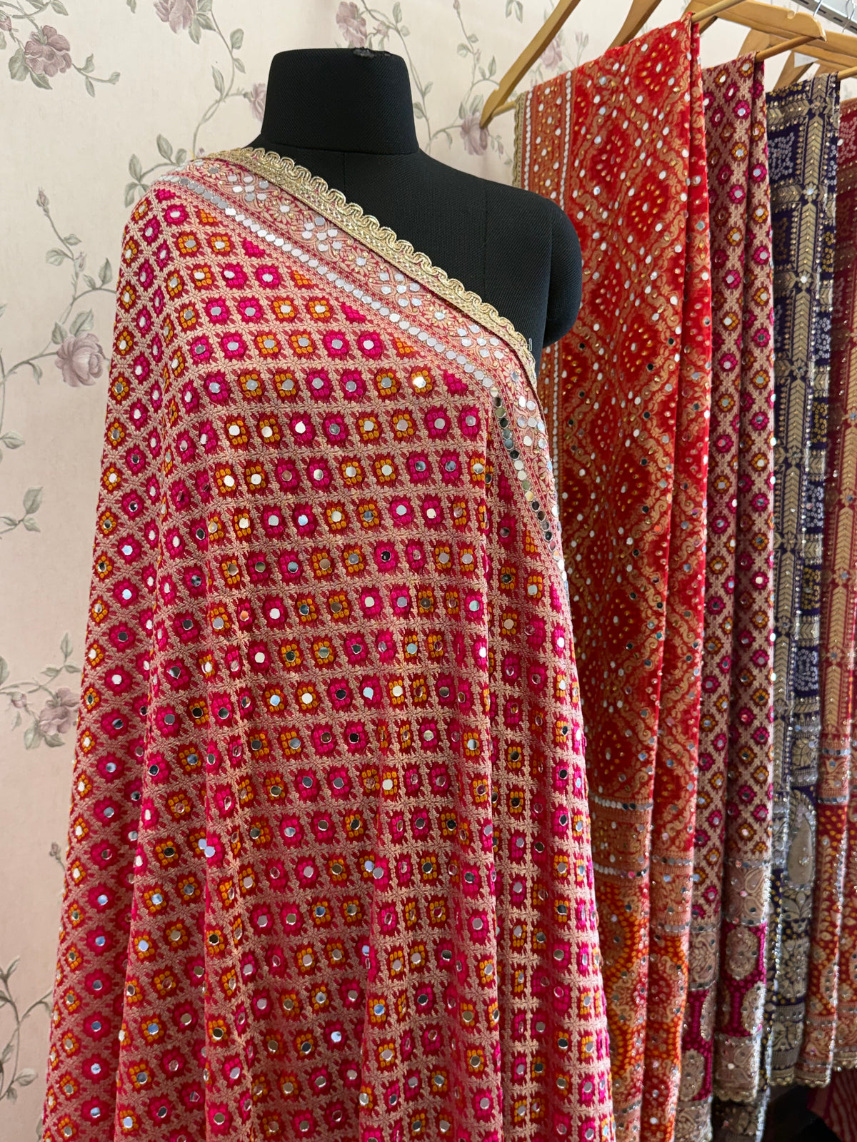 Heavy Mirror jacquard dupatta