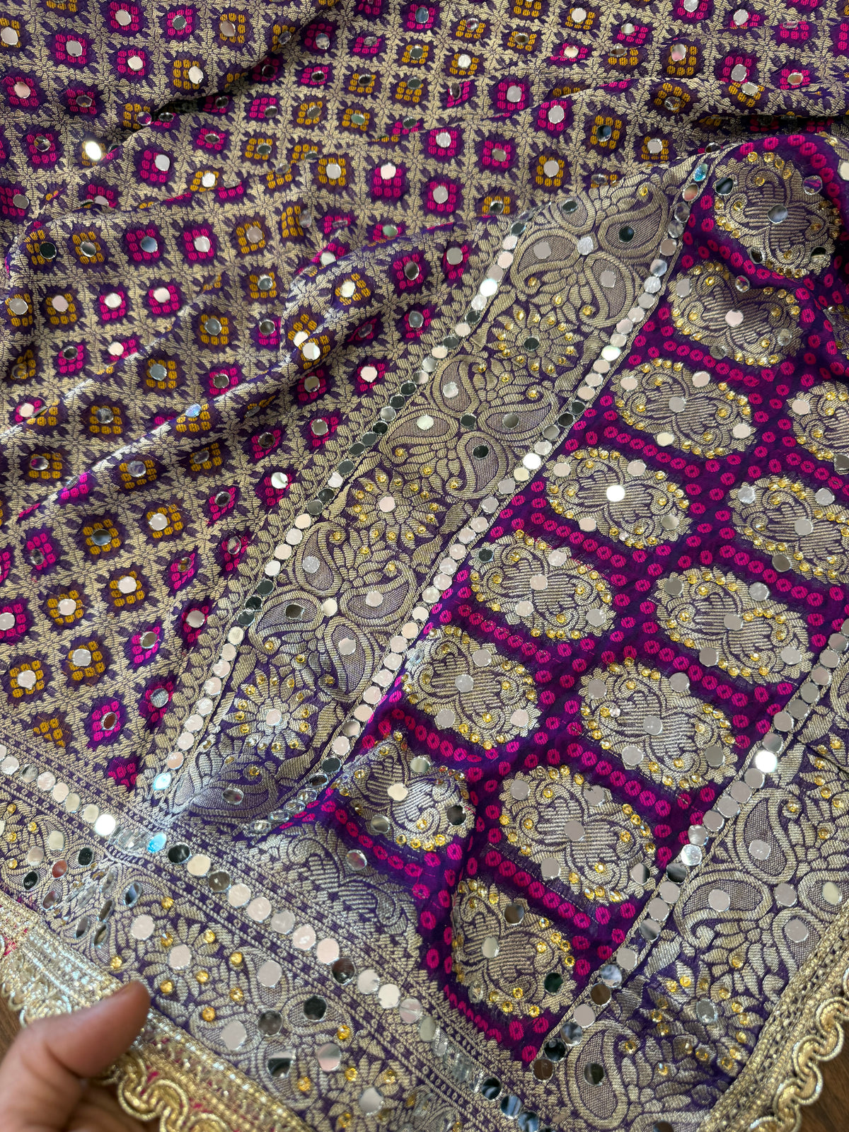 Heavy Mirror jacquard dupatta