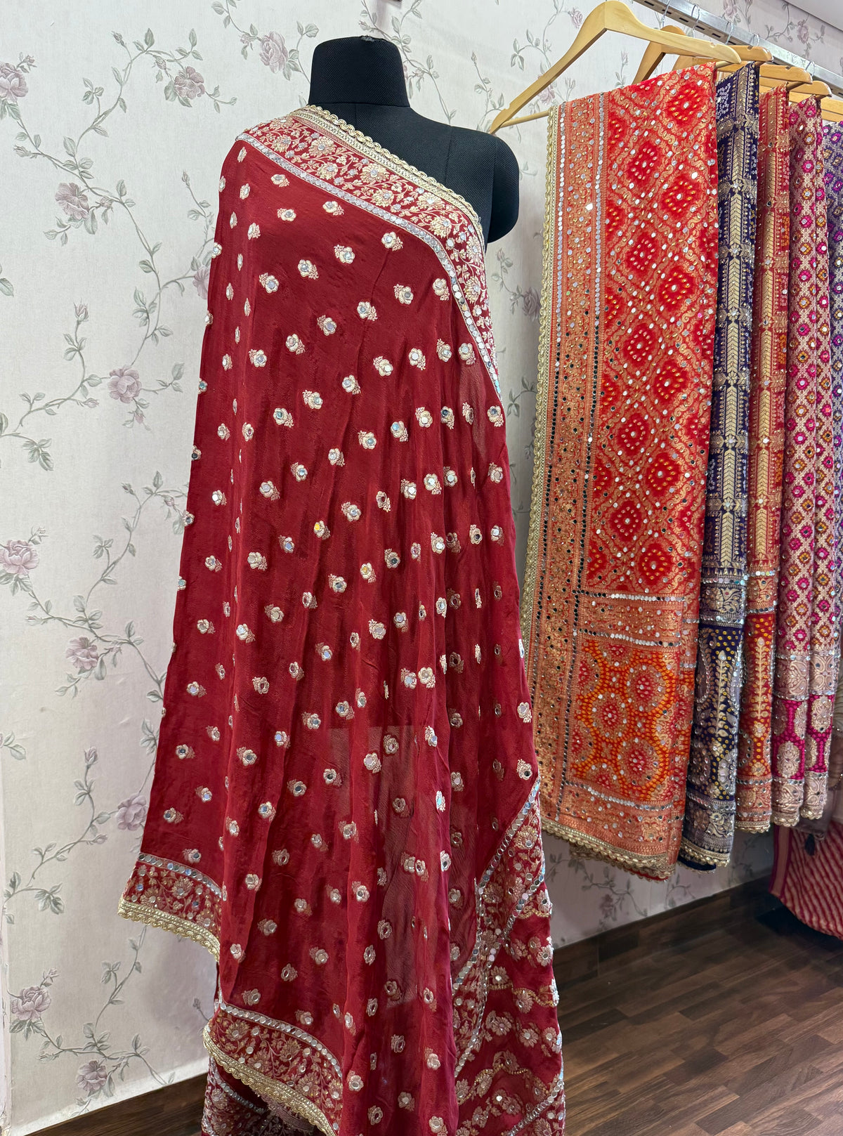 Heavy Mirror jacquard dupatta