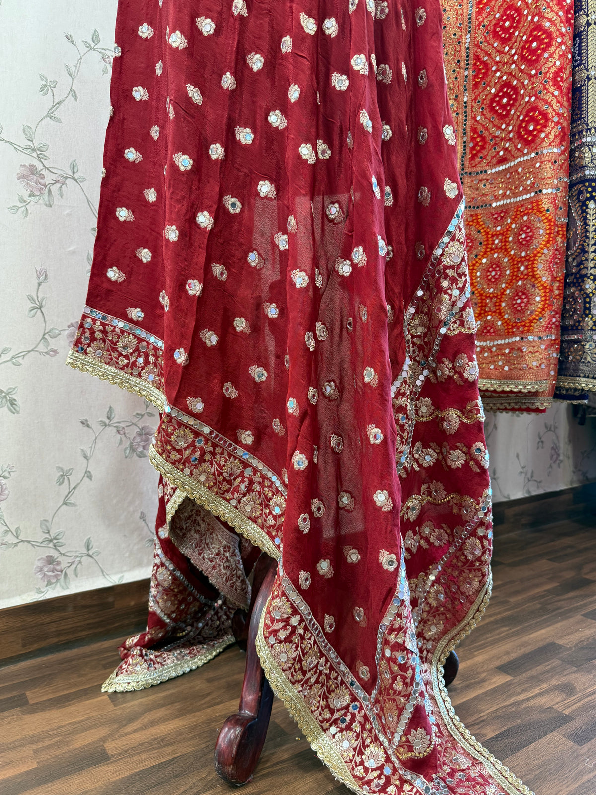 Heavy Mirror jacquard dupatta