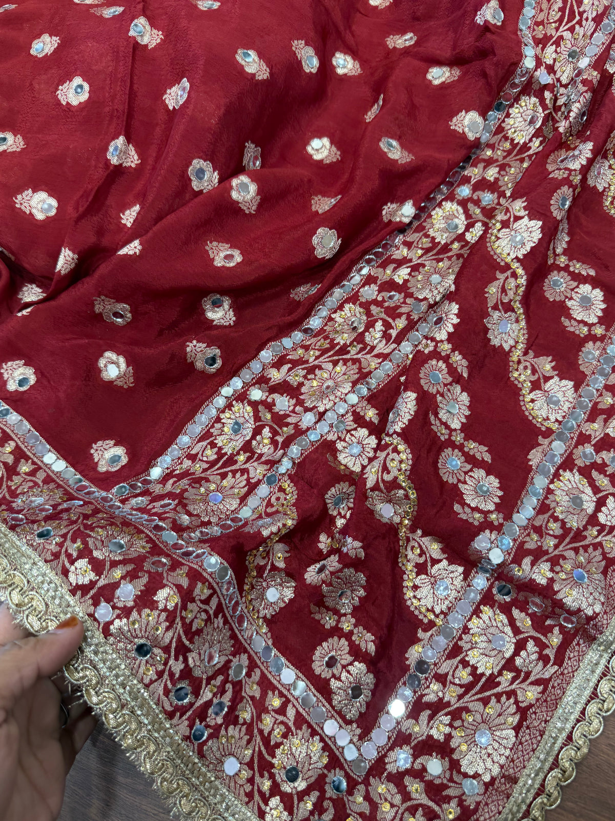 Heavy Mirror jacquard dupatta