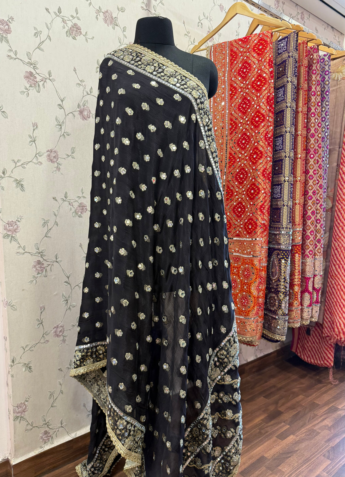 Heavy Mirror jacquard dupatta