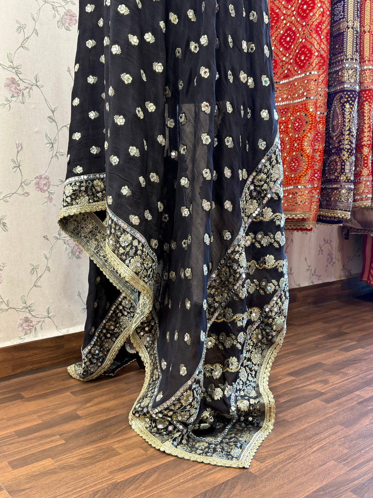 Heavy Mirror jacquard dupatta