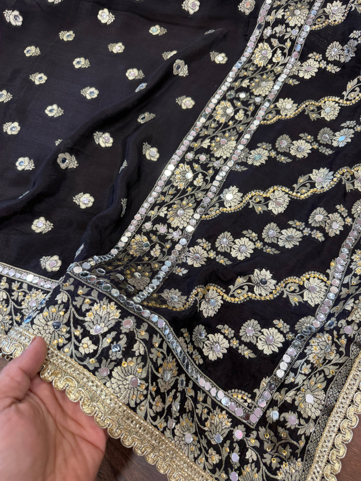 Heavy Mirror jacquard dupatta