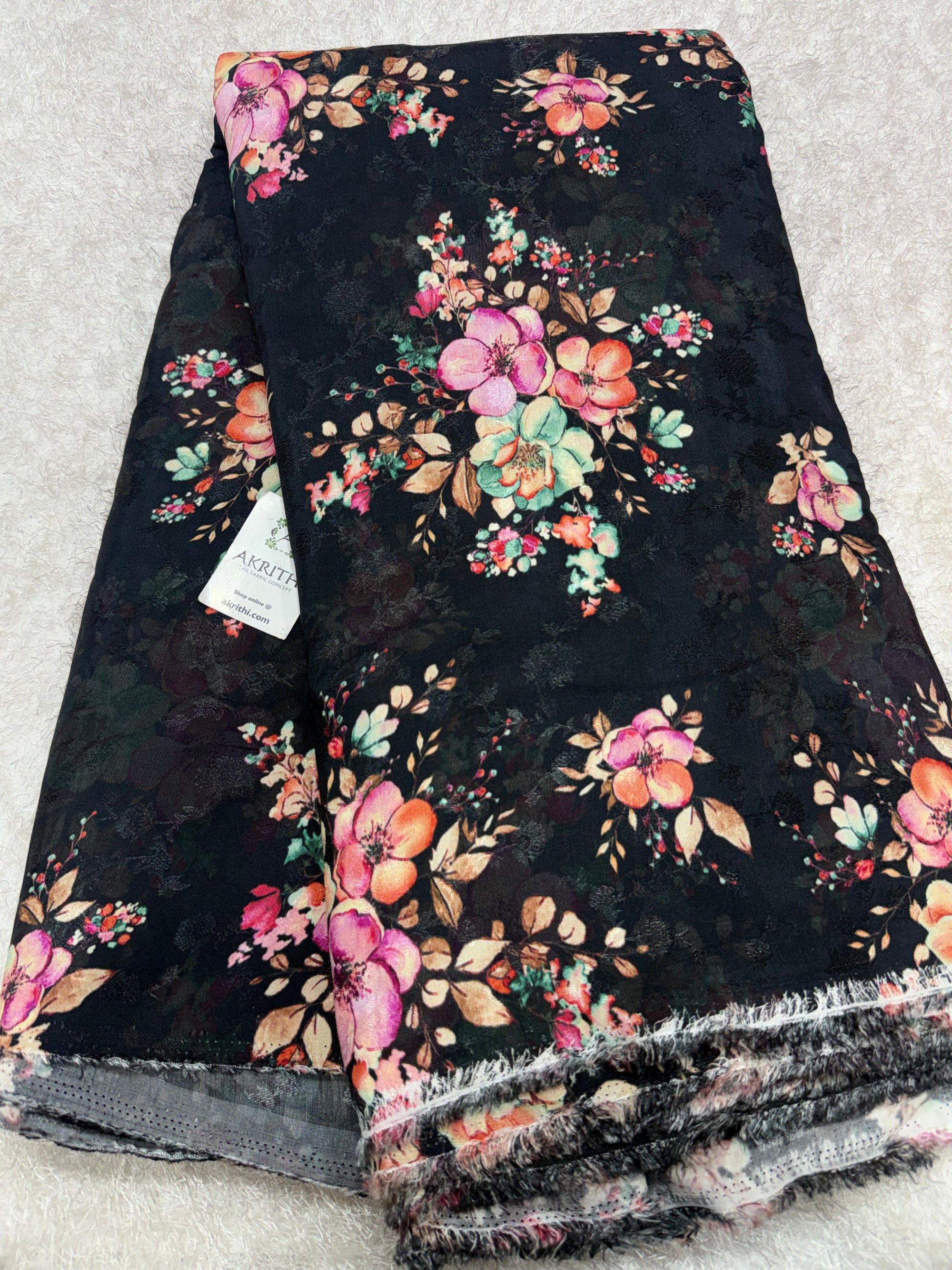 Printed pure viscose muslin fabric