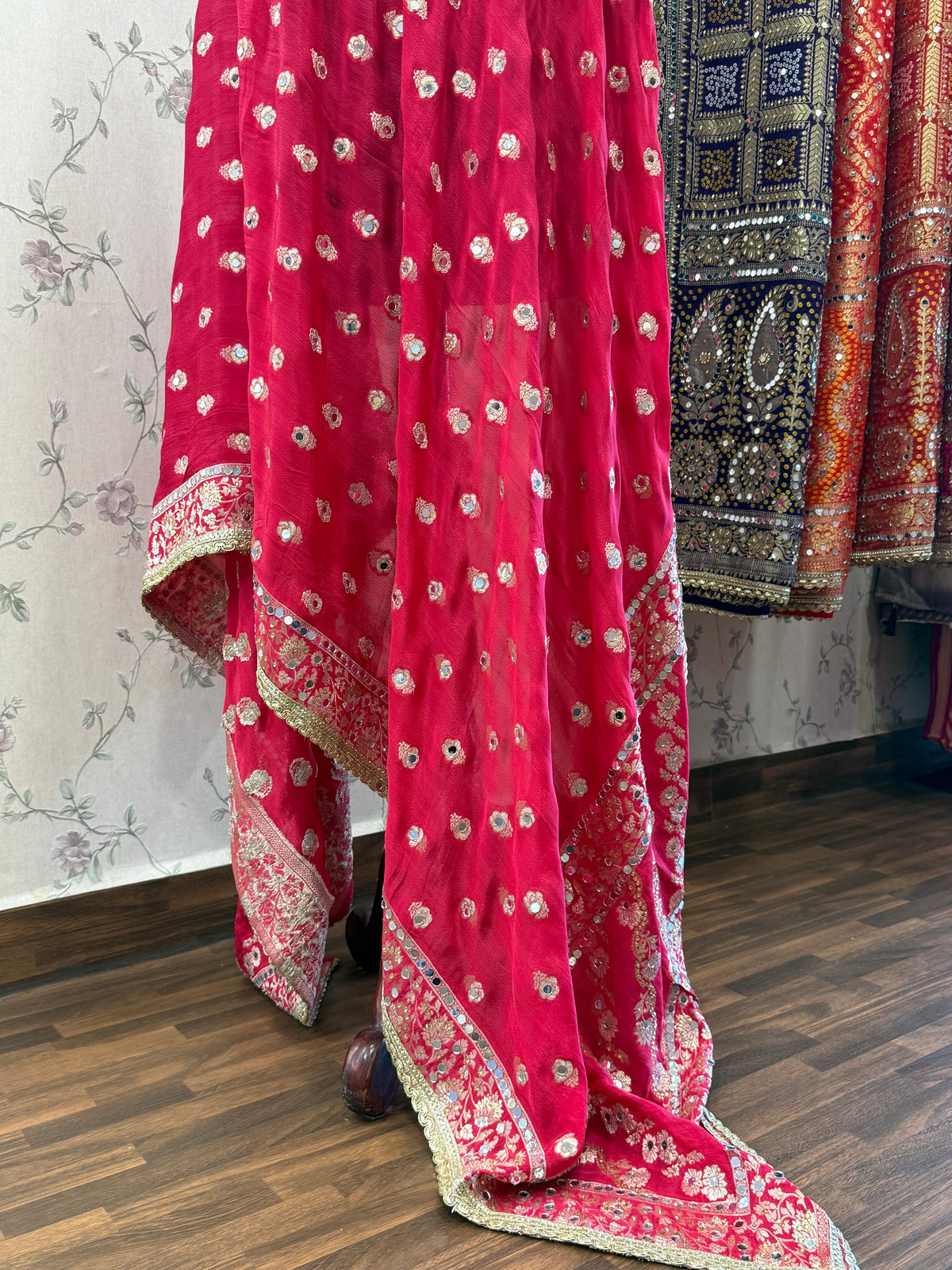 Heavy Mirror jacquard dupatta