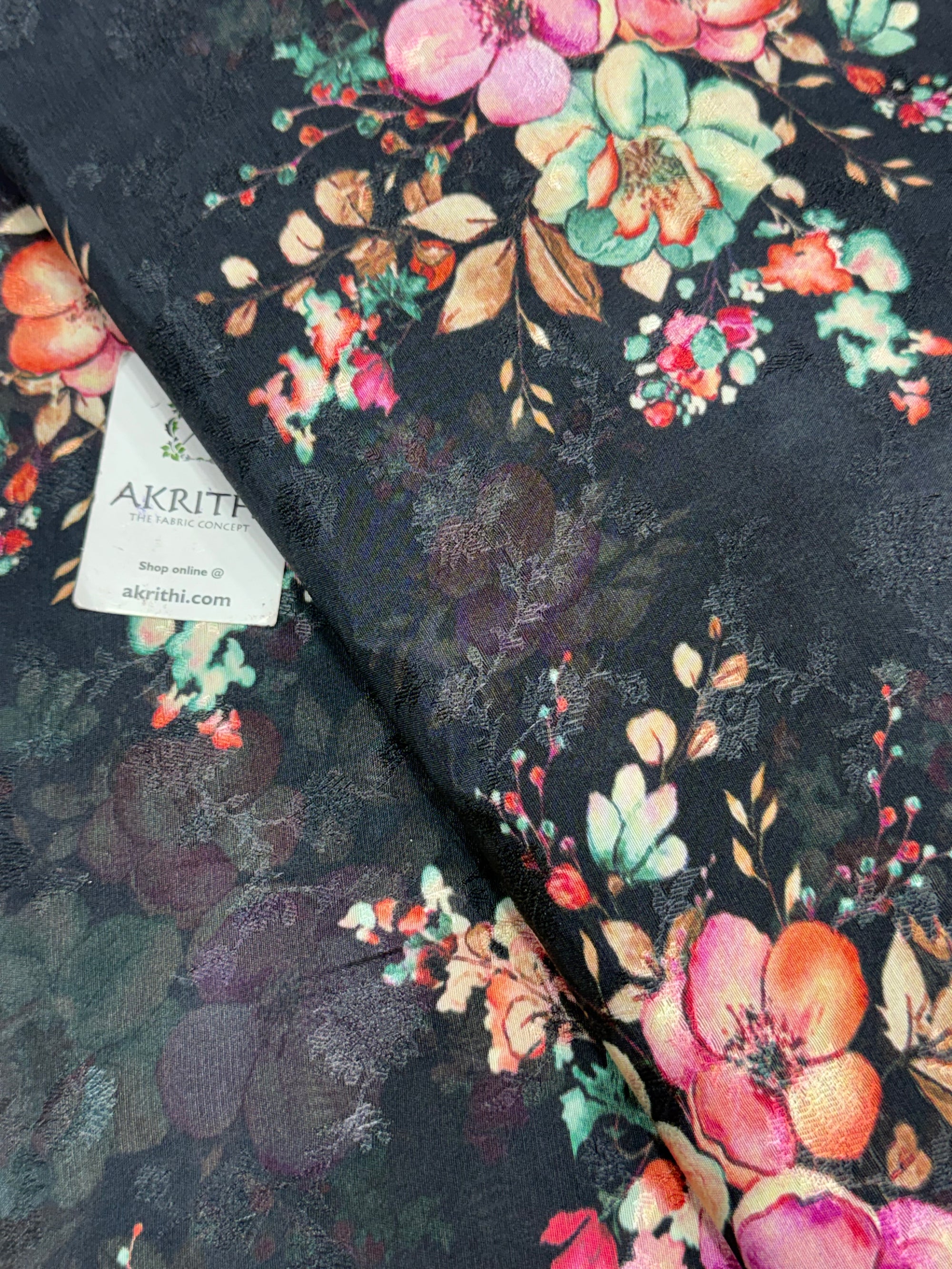 Printed pure viscose muslin fabric
