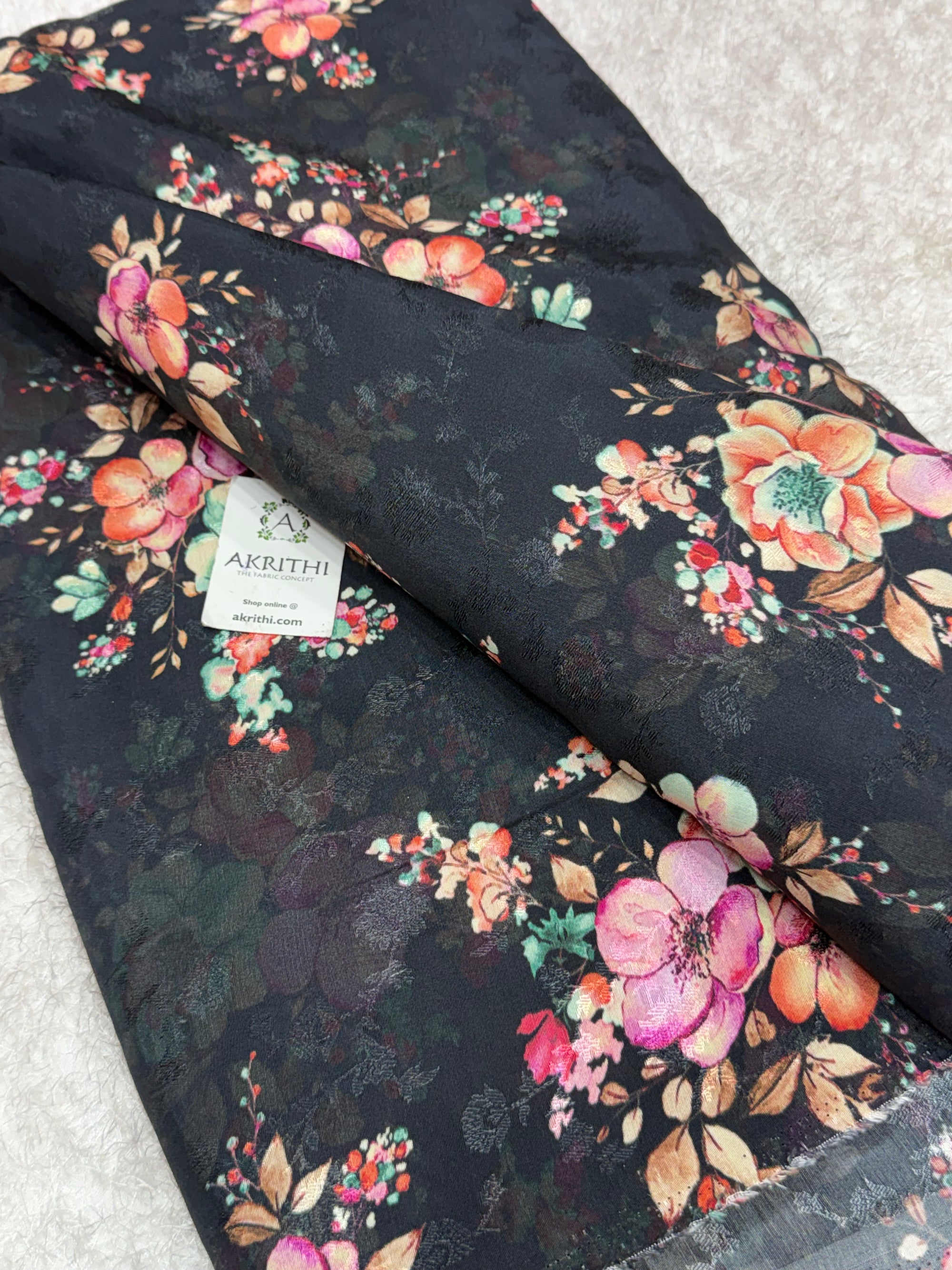 Printed pure viscose muslin fabric