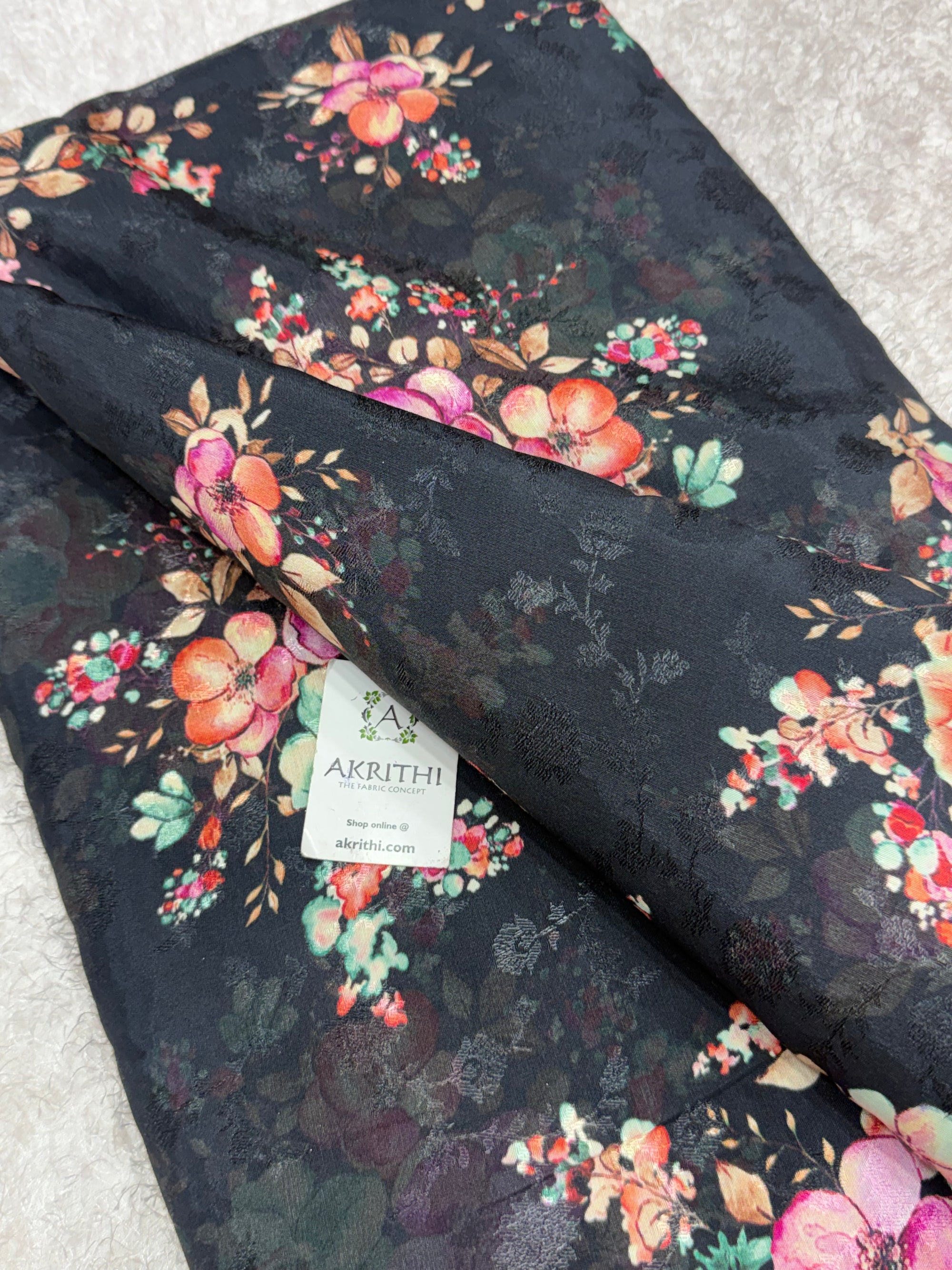 Printed pure viscose muslin fabric