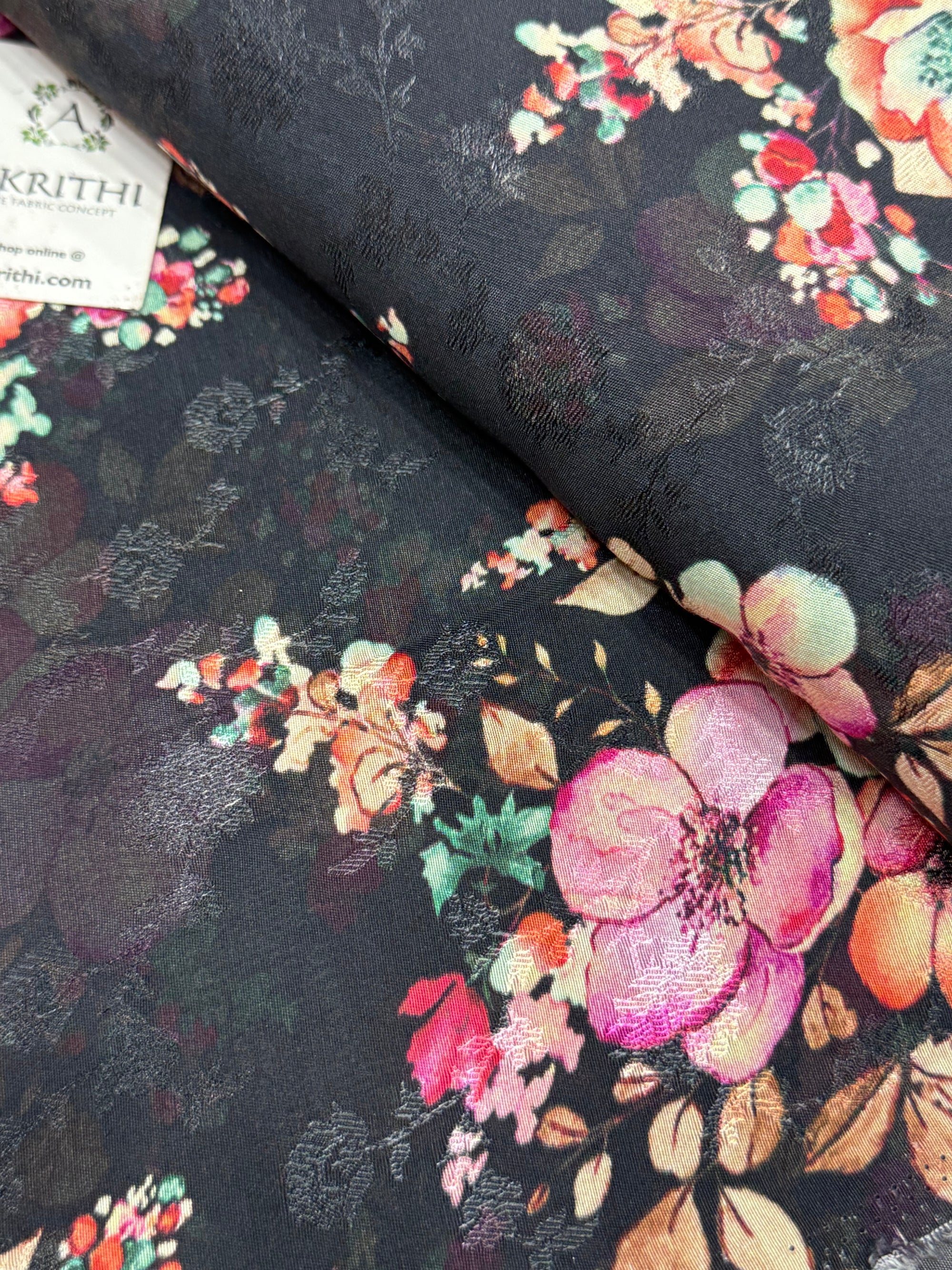 Printed pure viscose muslin fabric