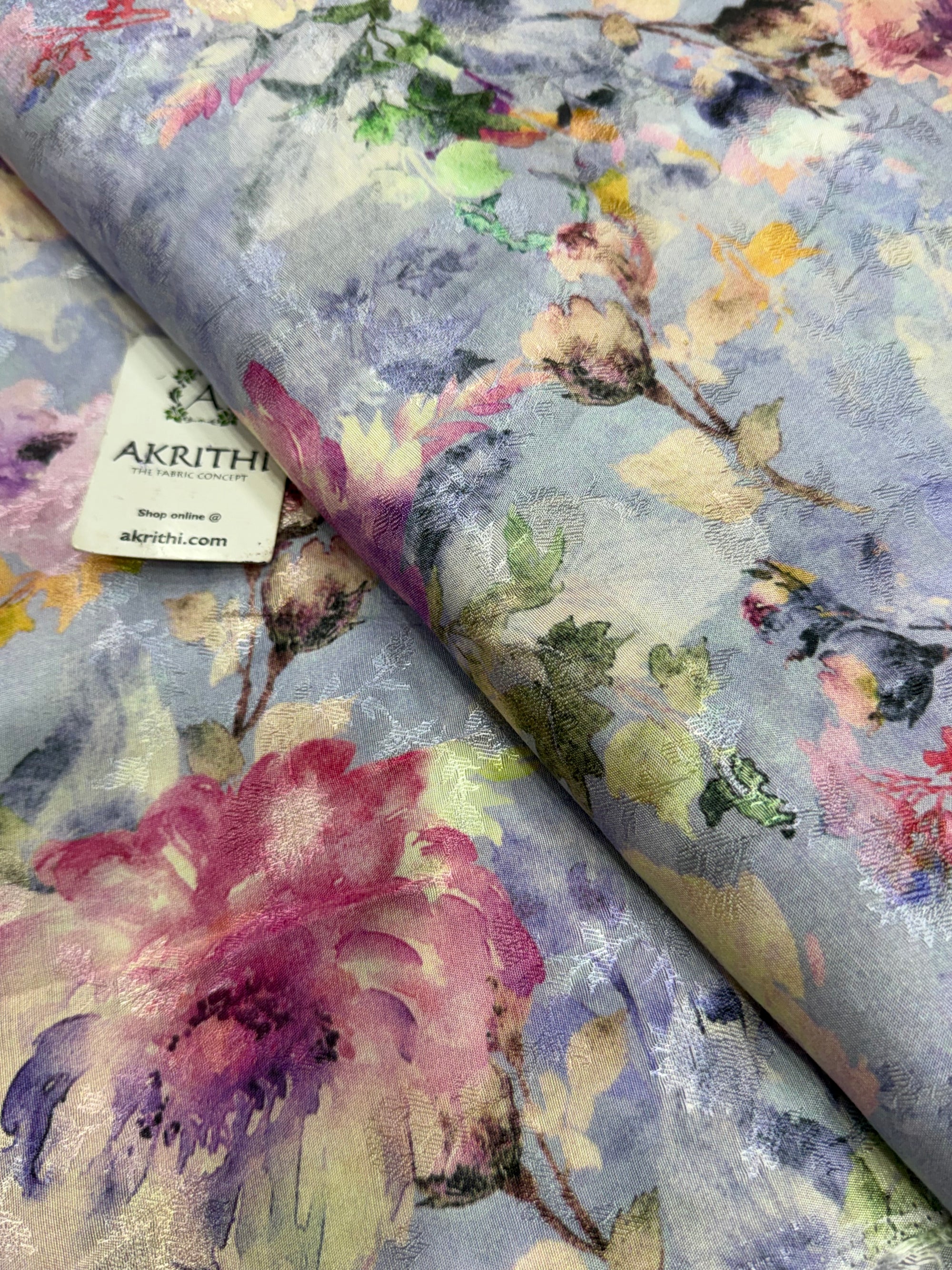 Printed pure viscose muslin fabric