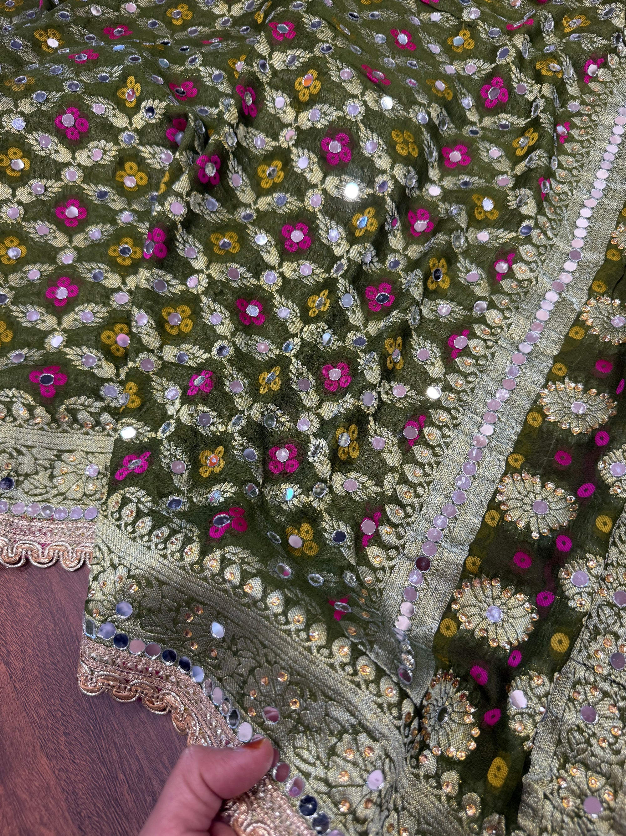 Heavy Mirror jacquard dupatta