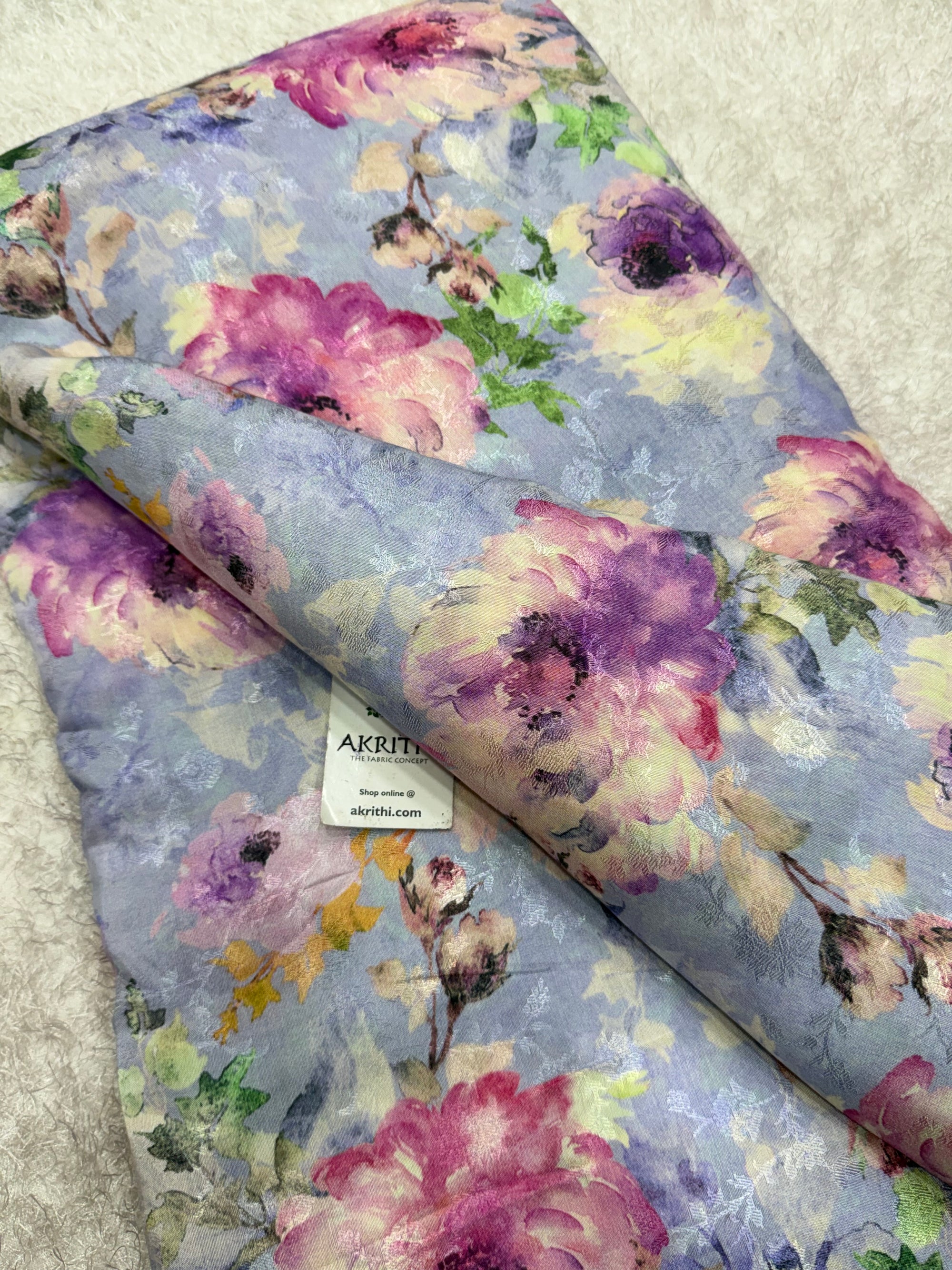 Printed pure viscose muslin fabric