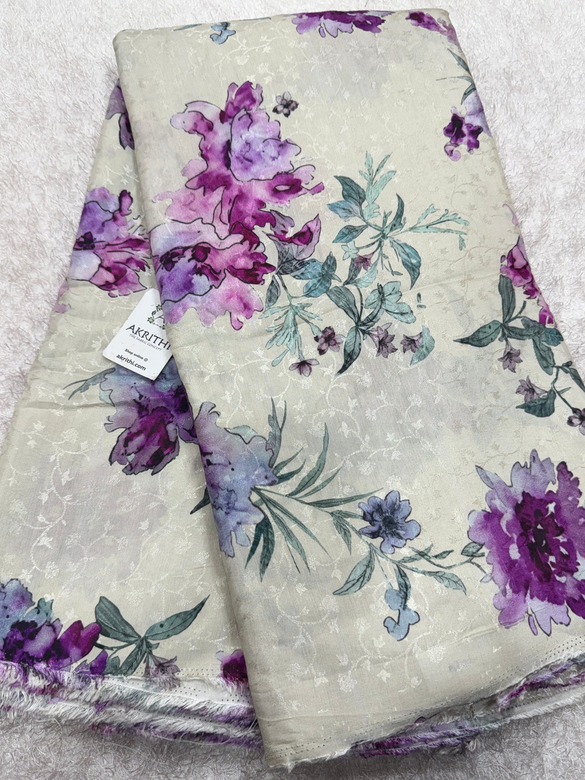 Printed pure viscose muslin fabric