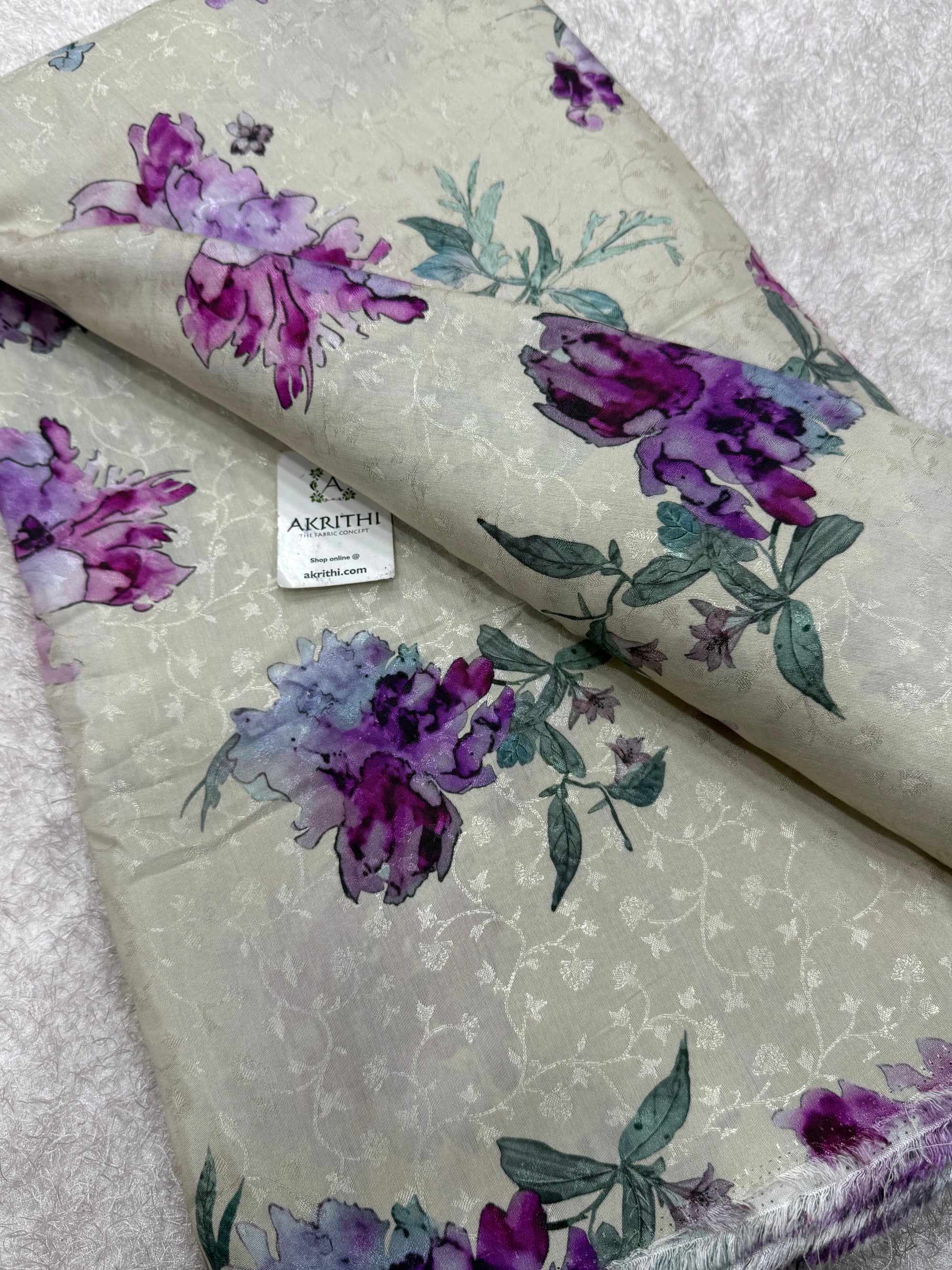Printed pure viscose muslin fabric