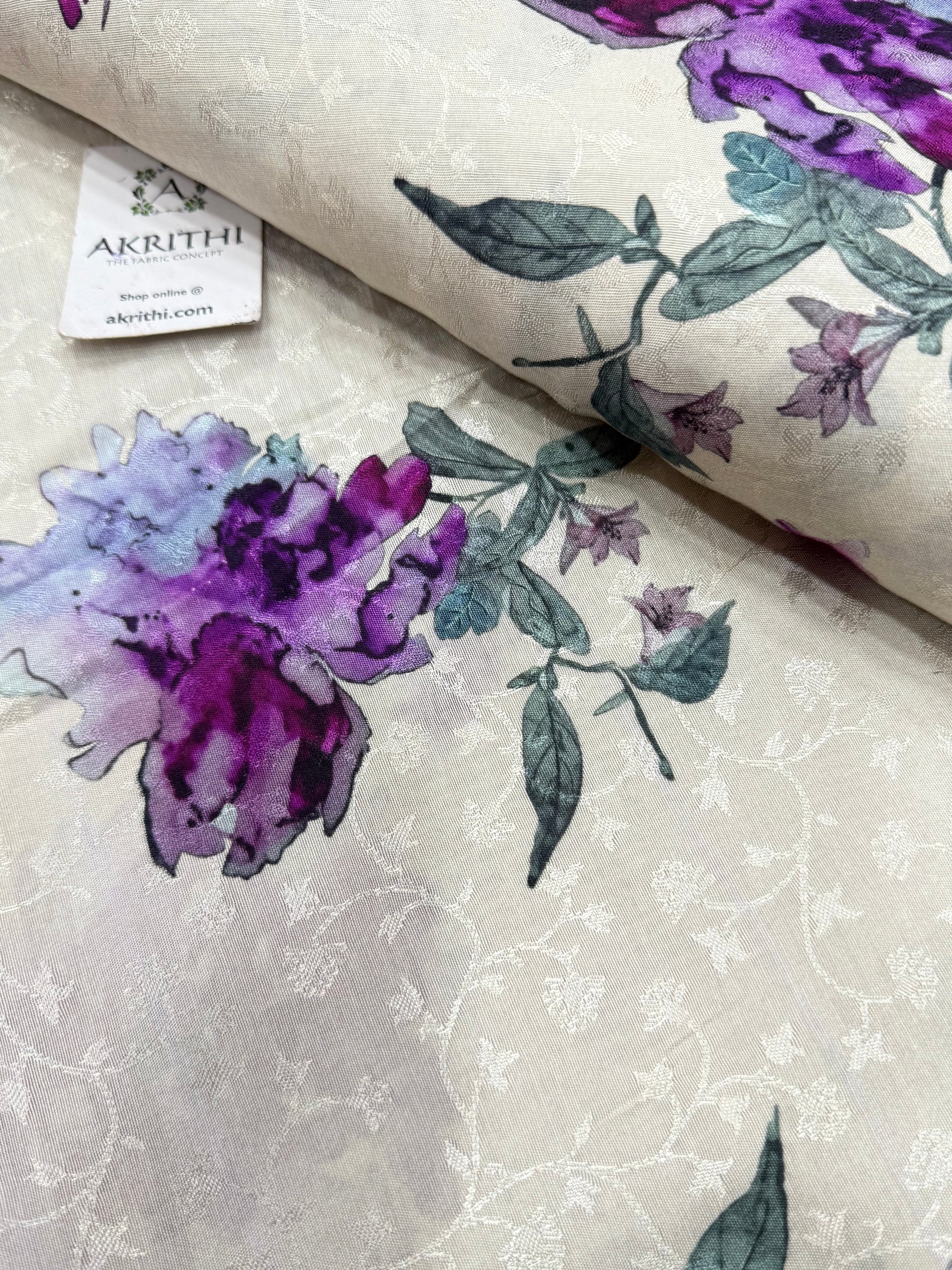 Printed pure viscose muslin fabric