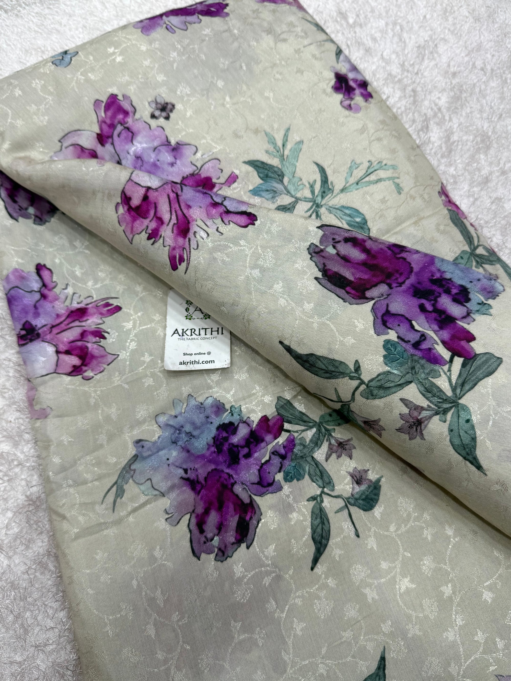 Printed pure viscose muslin fabric