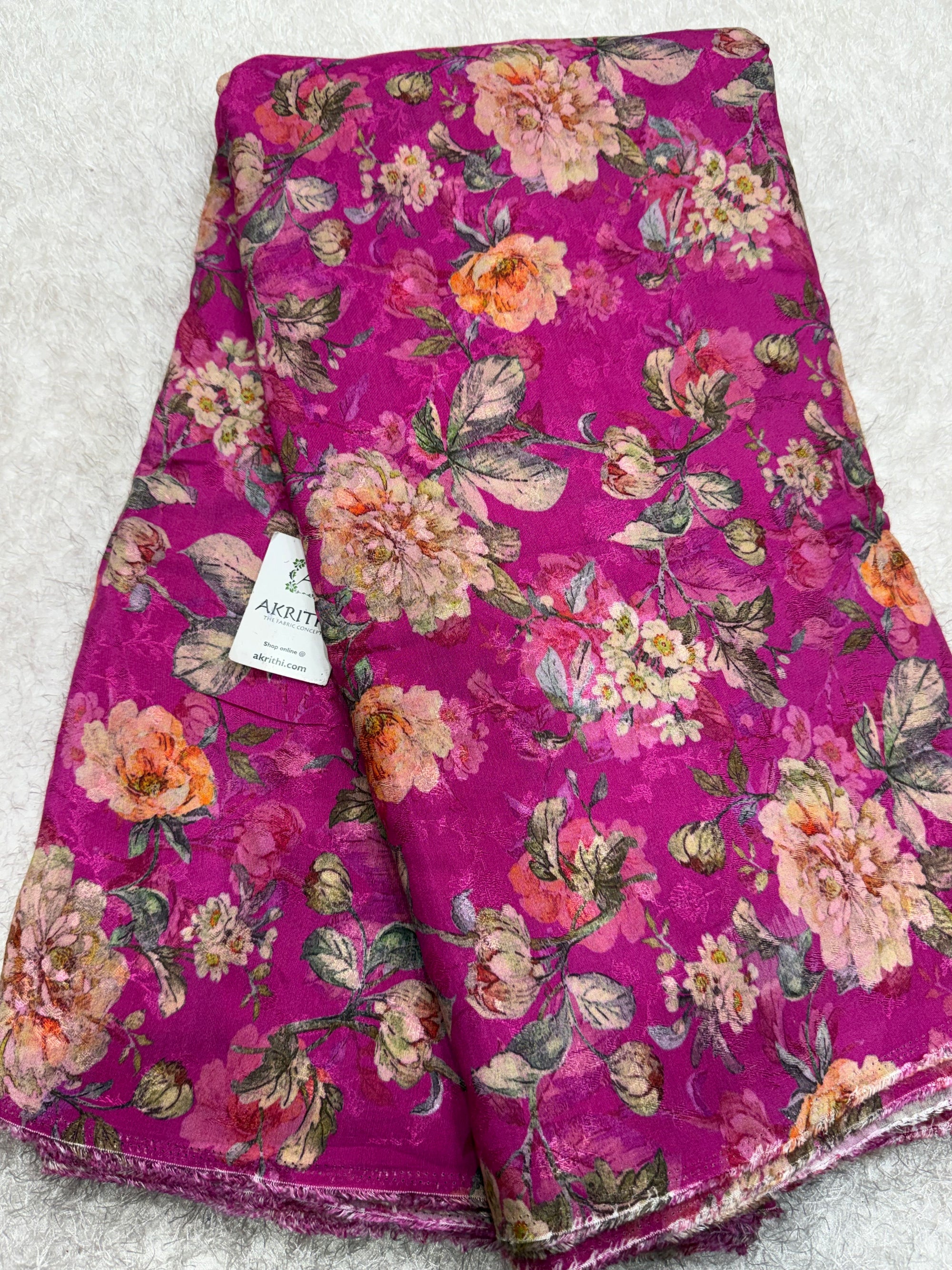 Printed pure viscose muslin fabric