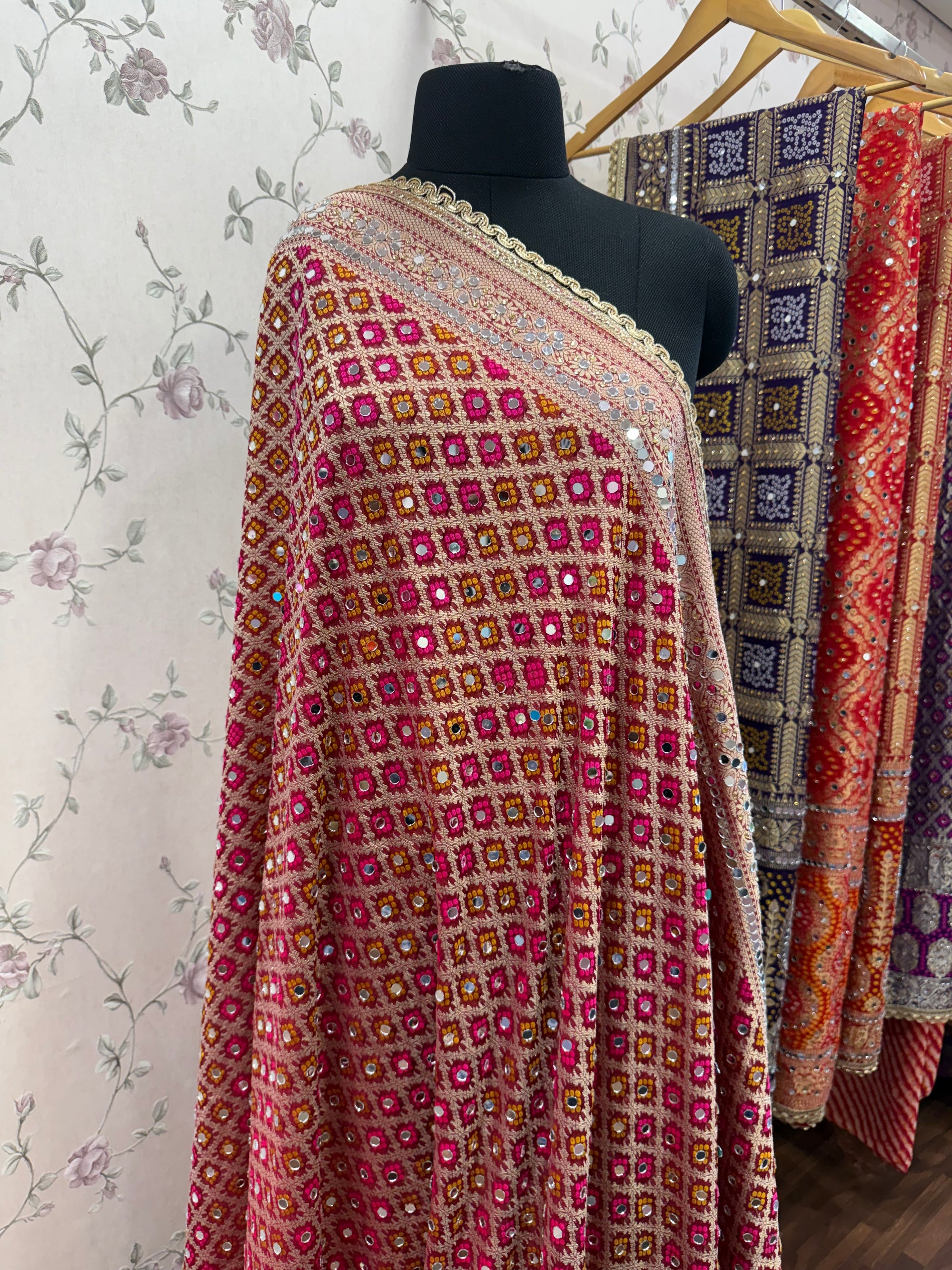 Heavy Mirror jacquard dupatta