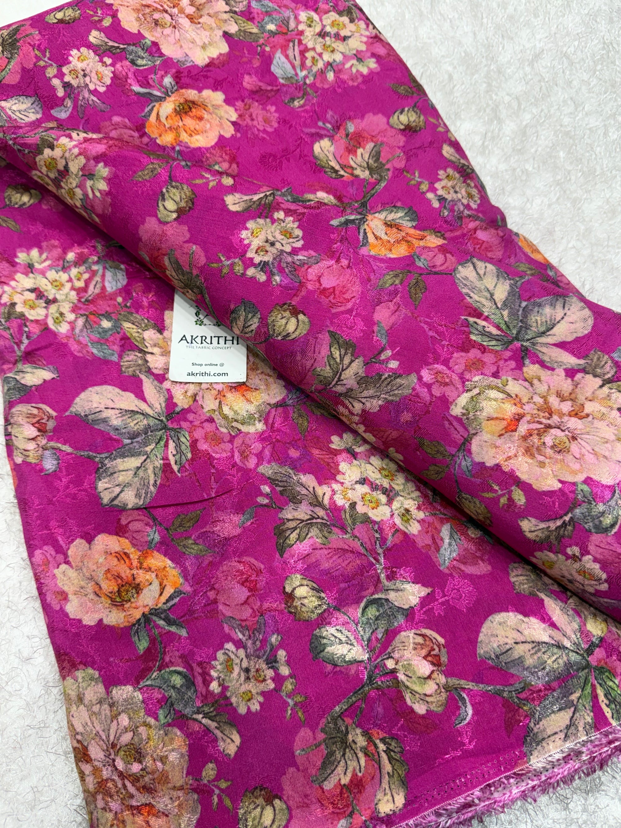 Printed pure viscose muslin fabric