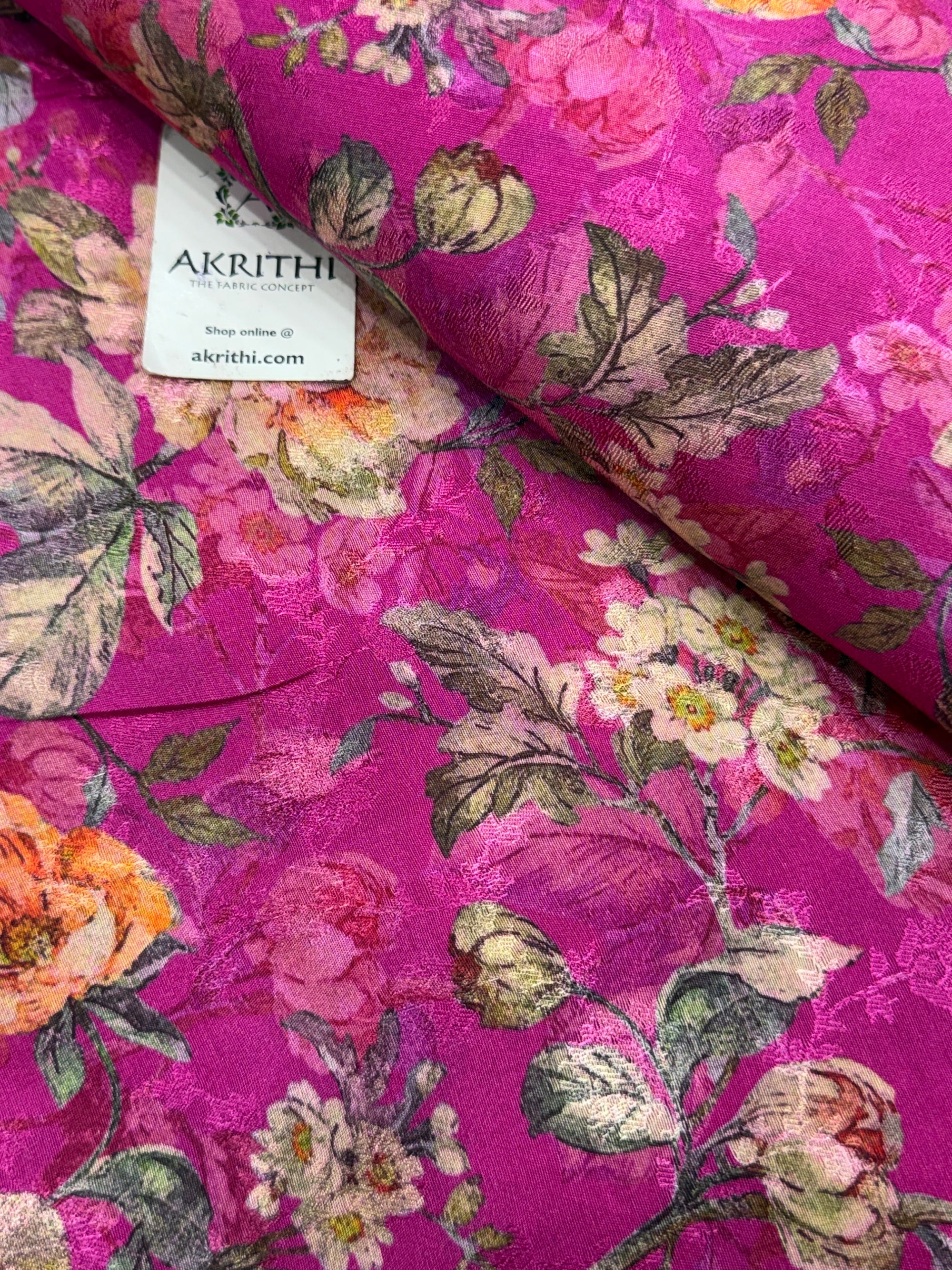 Printed pure viscose muslin fabric