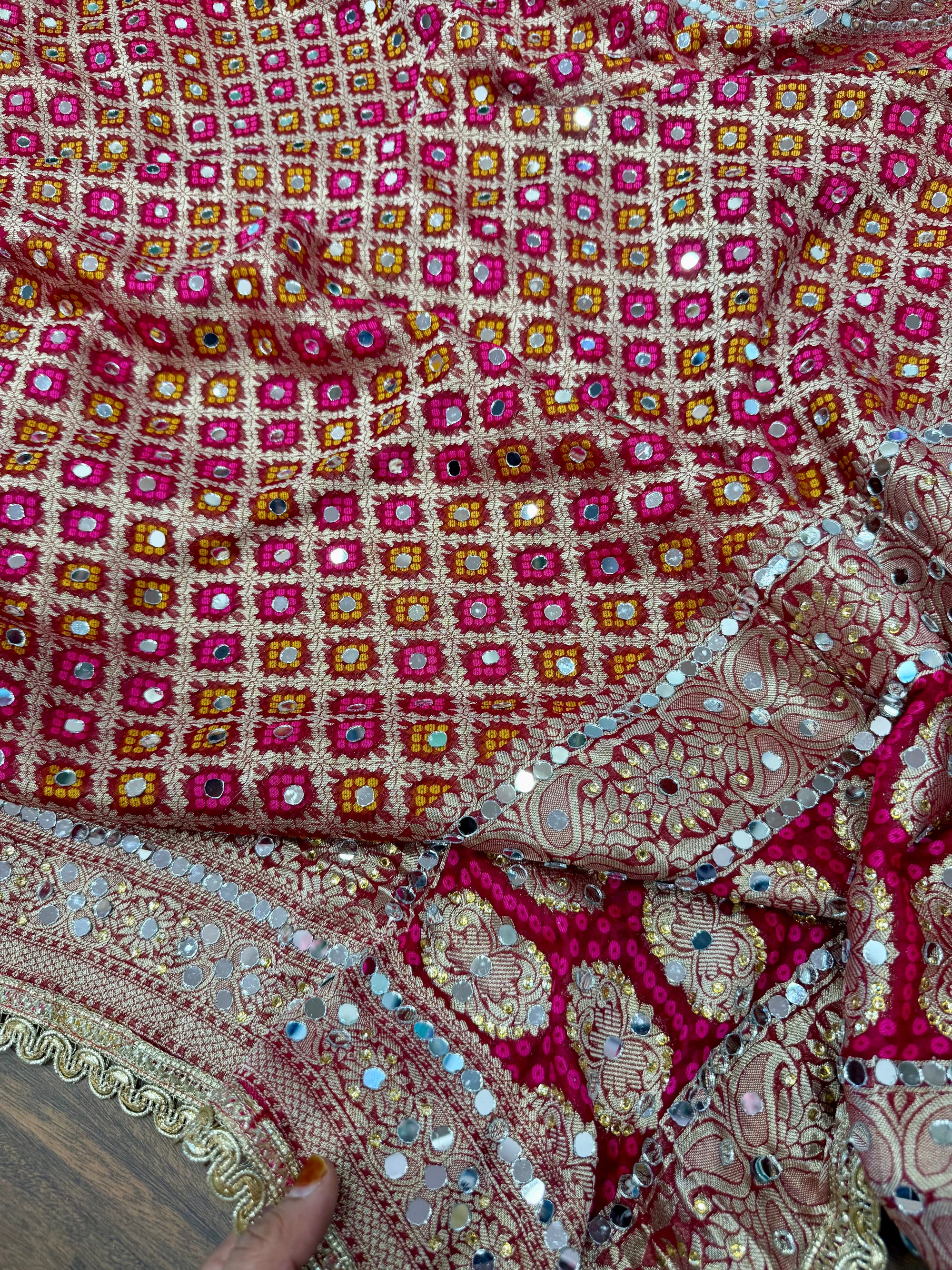 Heavy Mirror jacquard dupatta