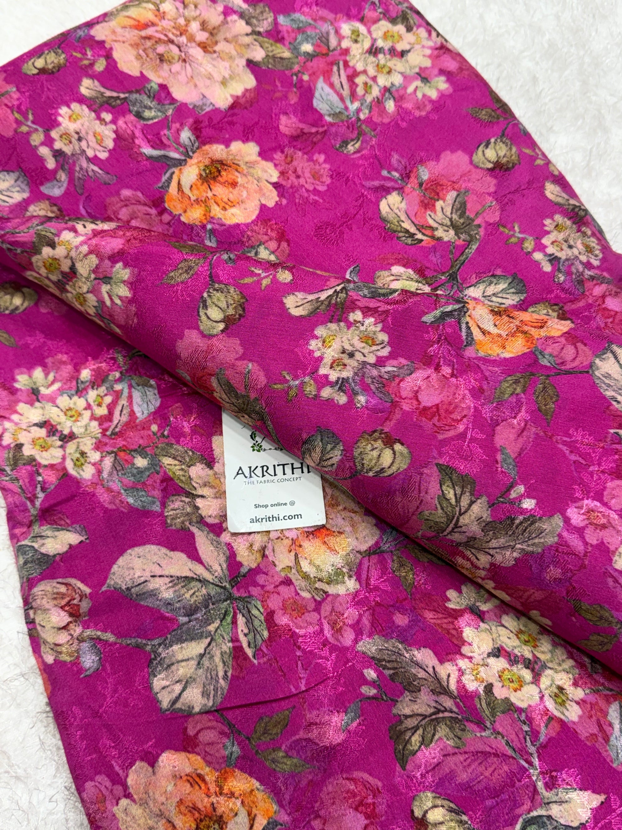Printed pure viscose muslin fabric