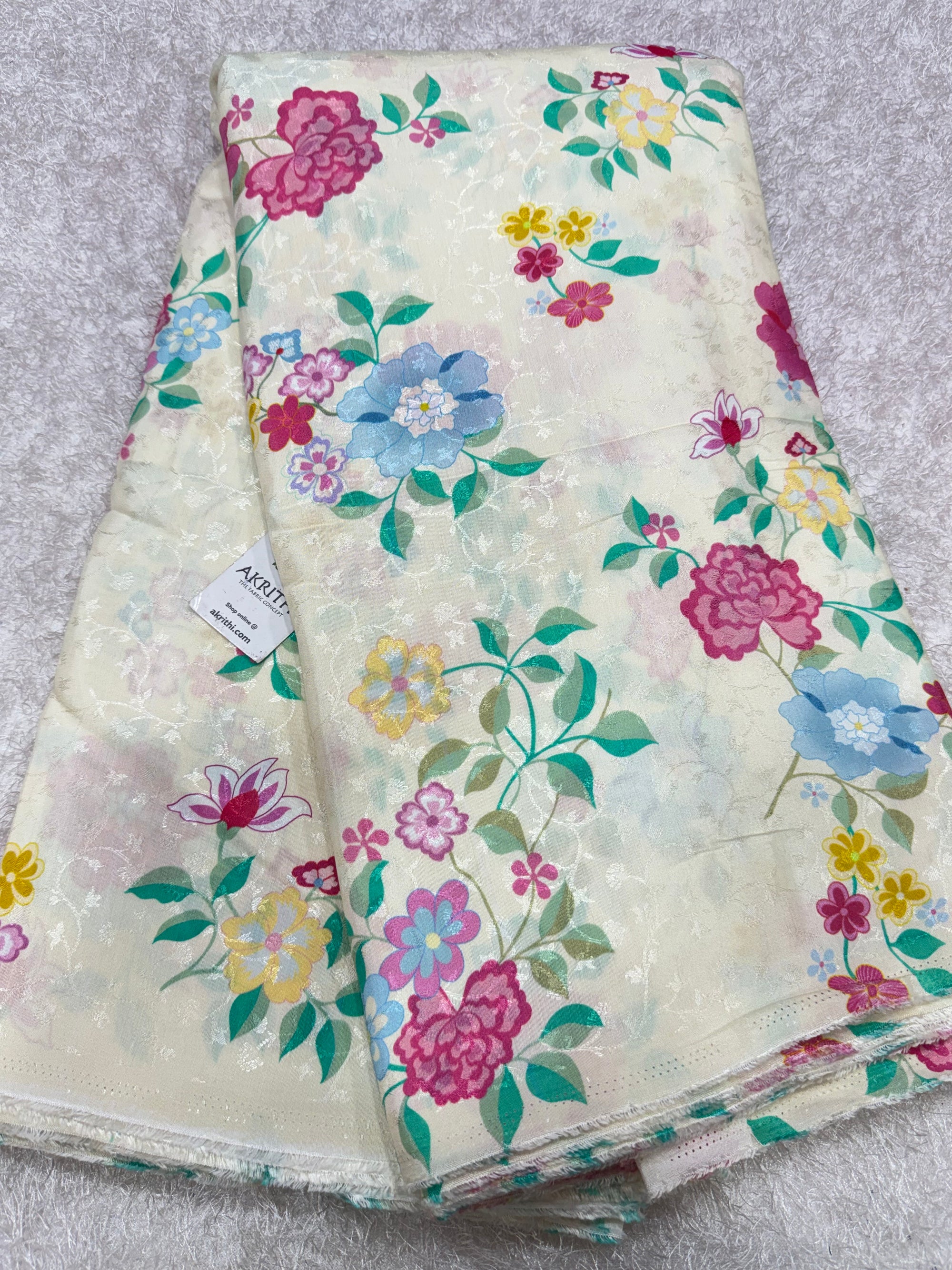 Printed pure viscose muslin fabric
