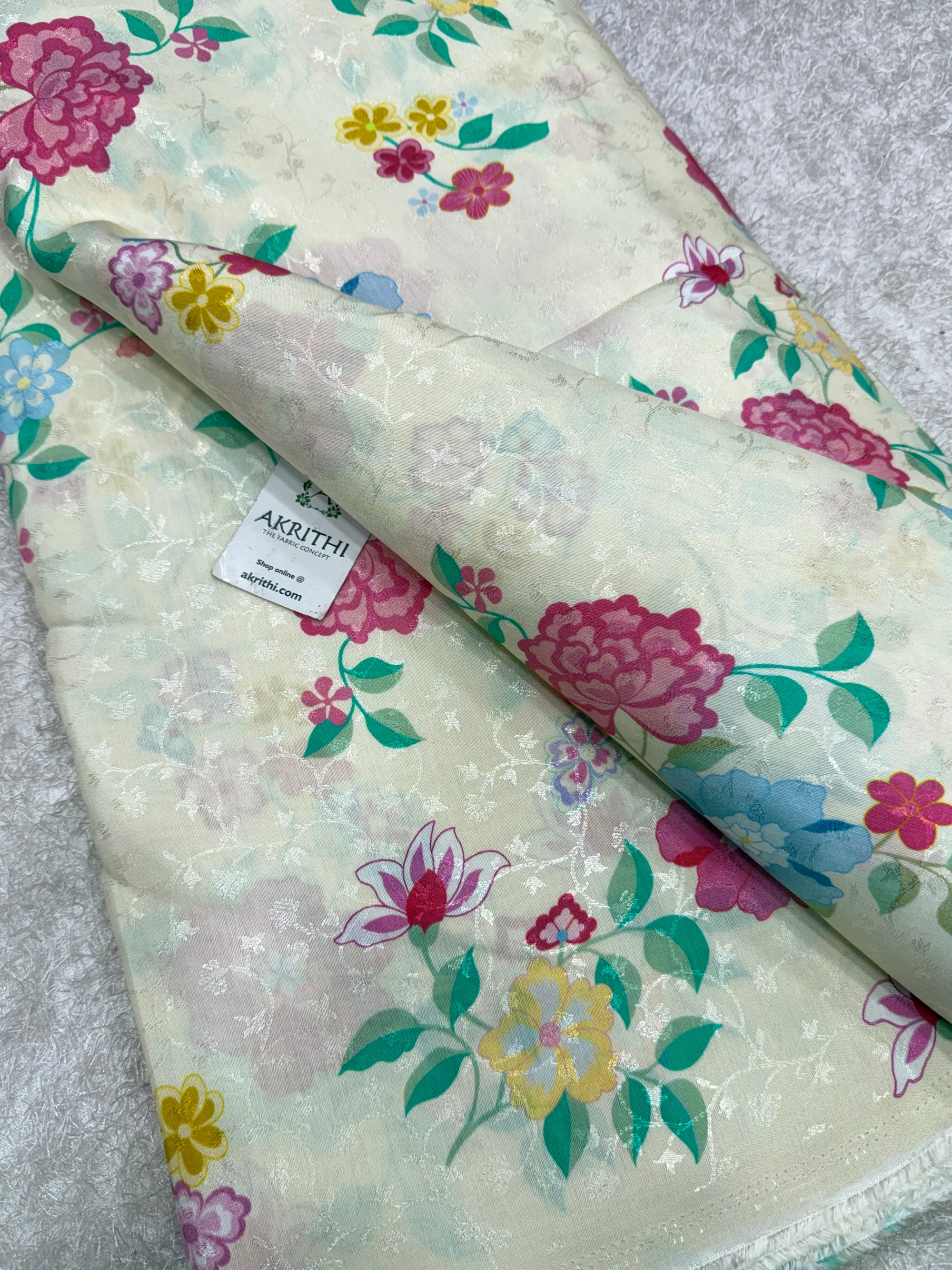 Printed pure viscose muslin fabric