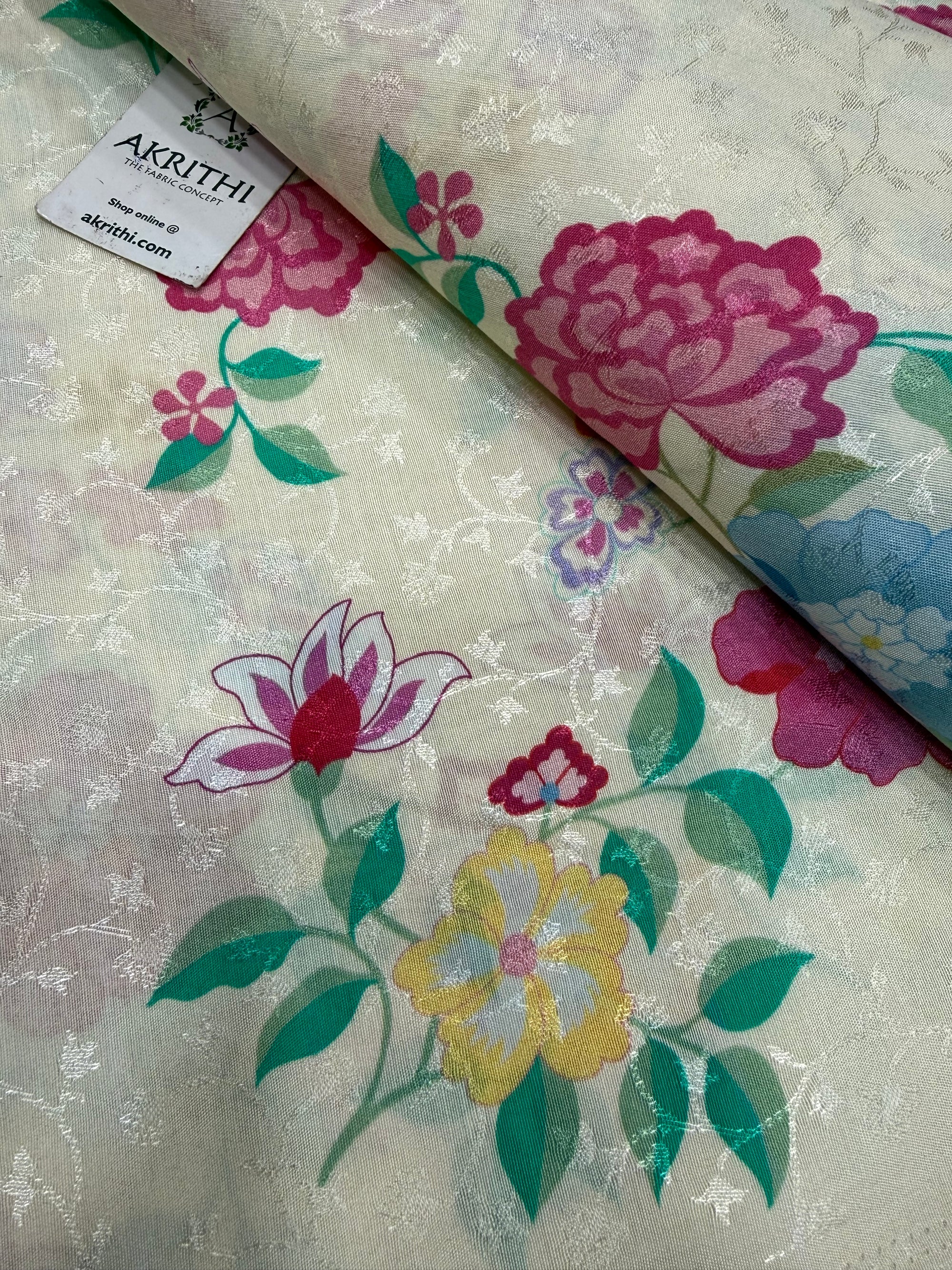 Printed pure viscose muslin fabric