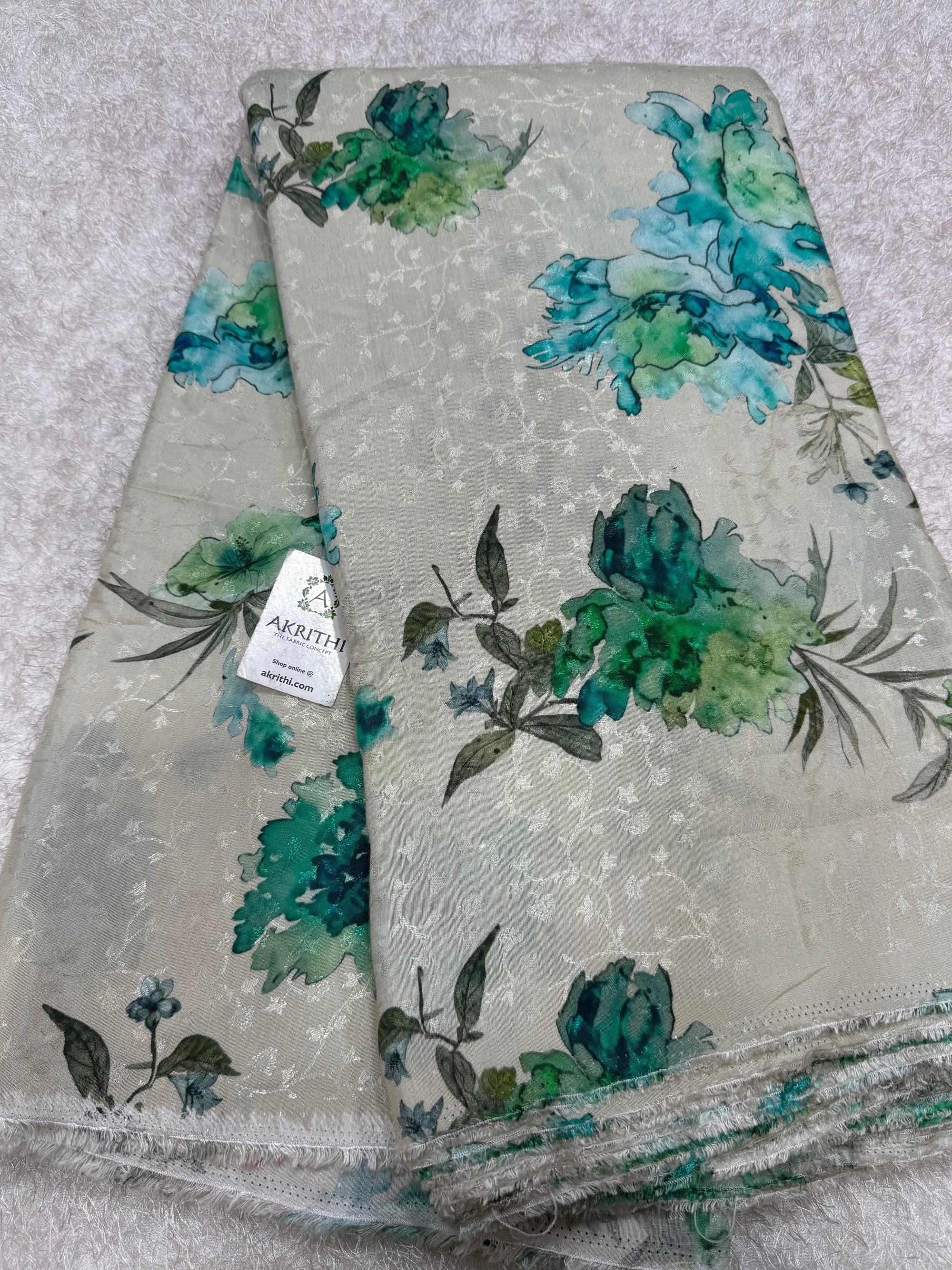Printed pure viscose muslin fabric