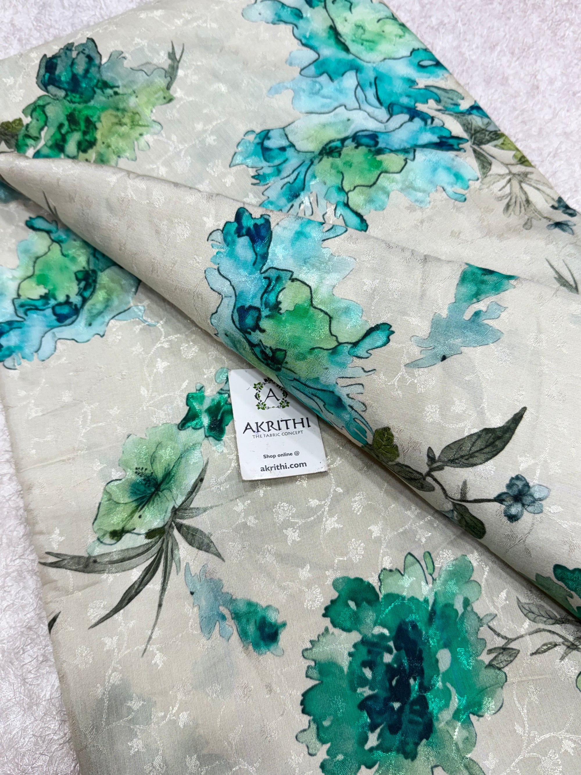Printed pure viscose muslin fabric