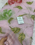 Embroidered soft viscose organza fabric